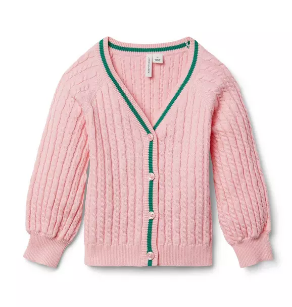 Cable Knit Balloon Sleeve Cardigan