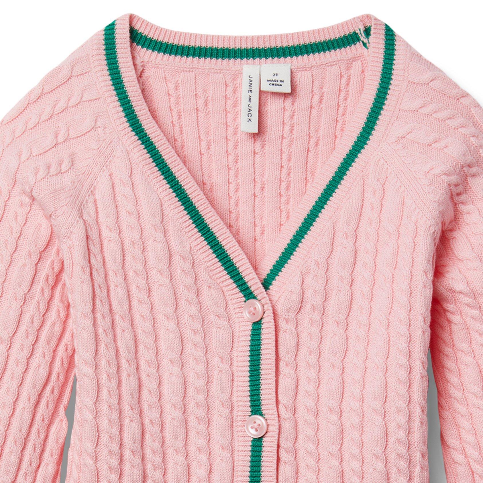 Cable Knit Balloon Sleeve Cardigan image number 2