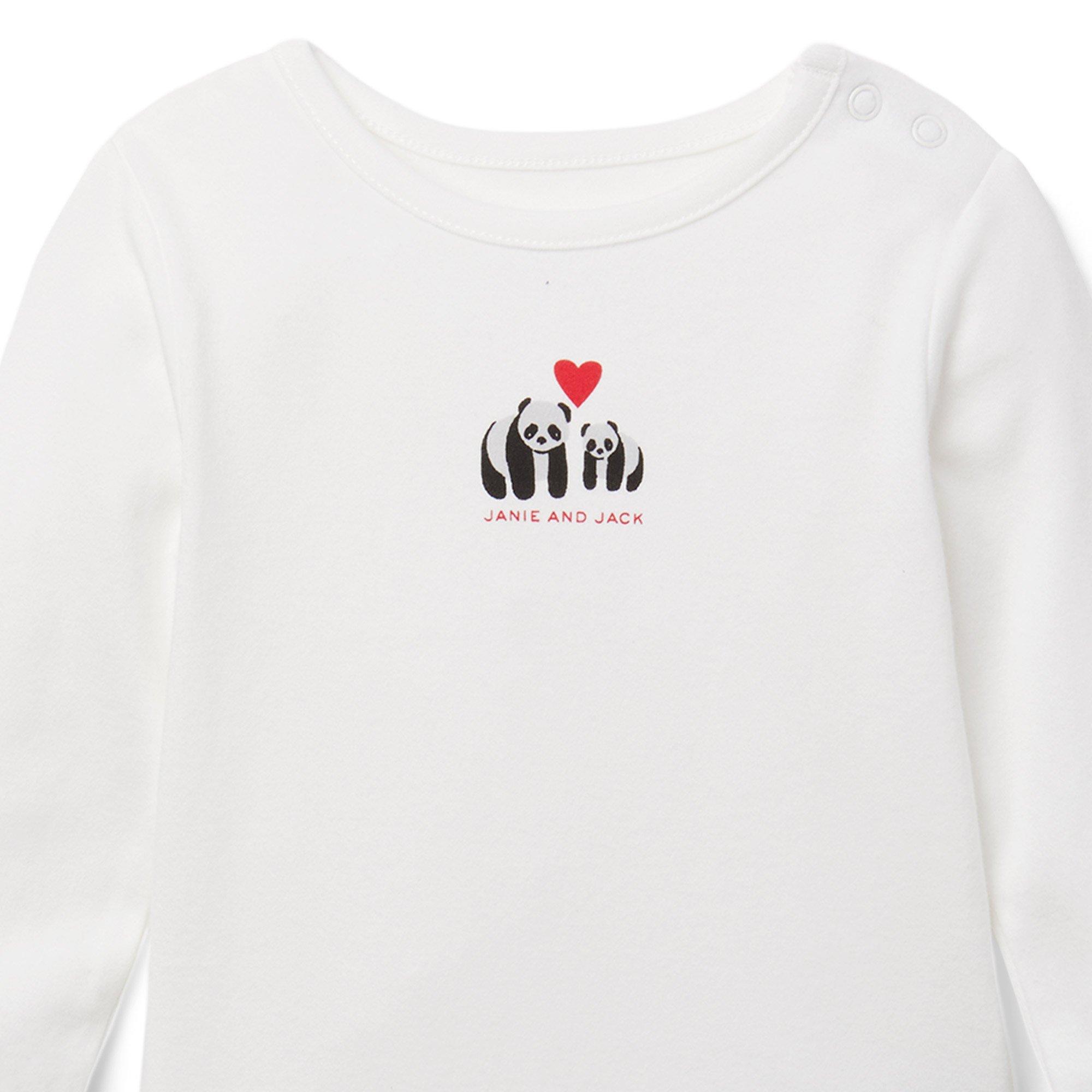 Baby Panda Heart Bodysuit image number 2