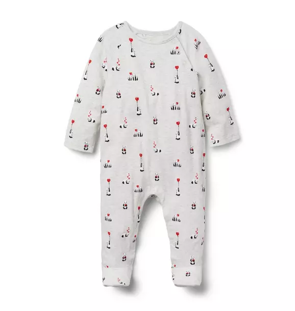Baby Panda Heart Footed 1-Piece
