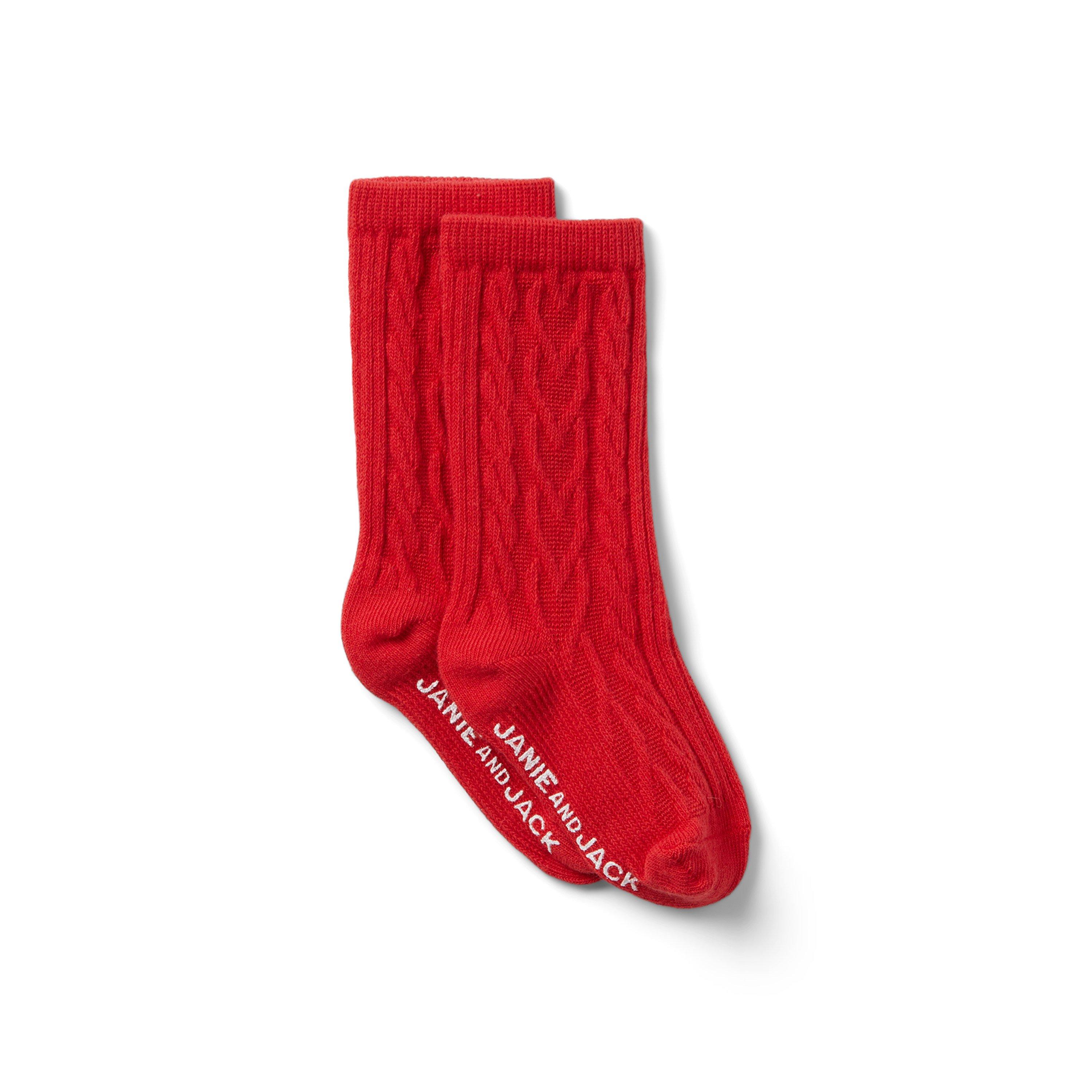 Baby Heart Cable Knit Knee-High Sock image number 0
