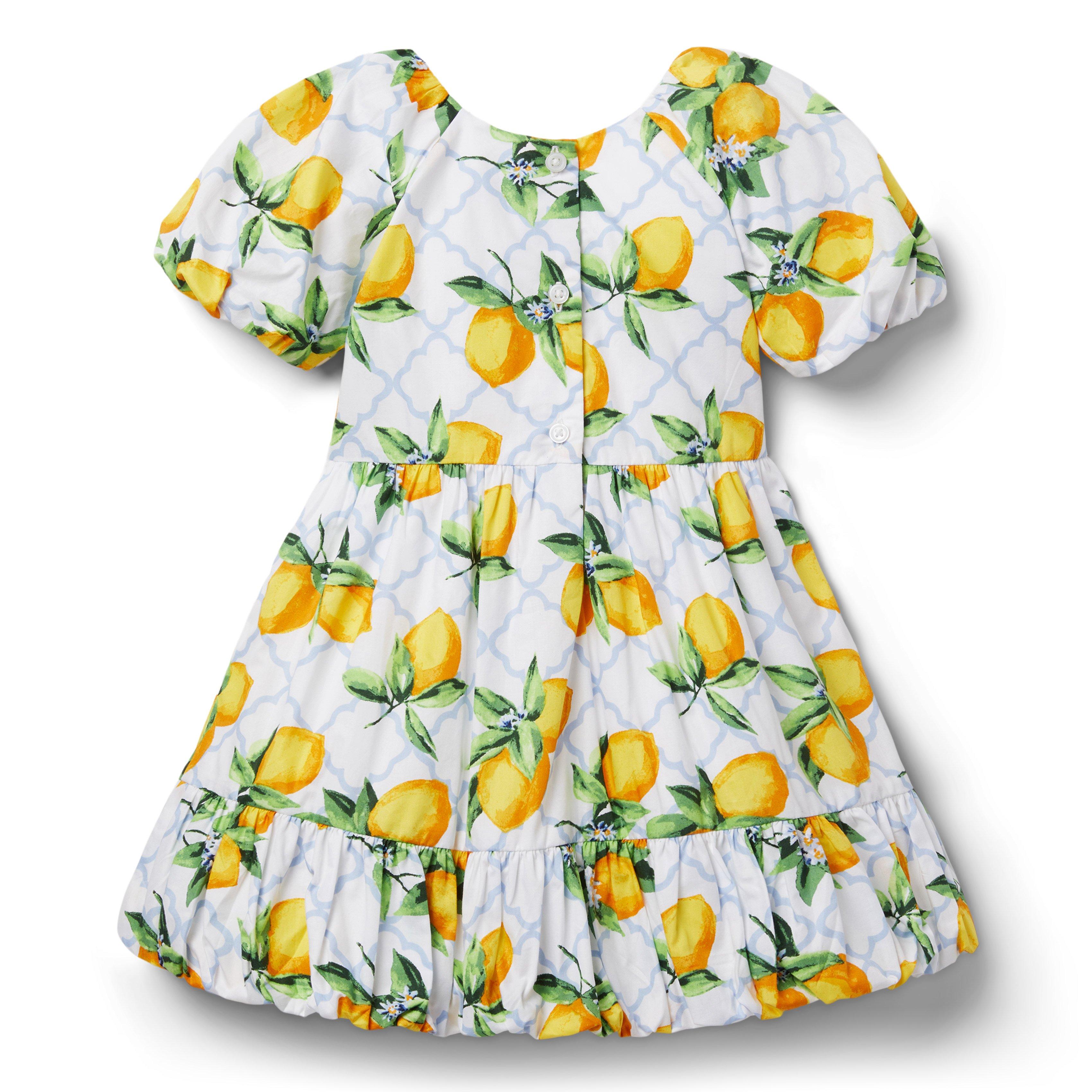 Primrose Yellow Lemon Print Lemon Puff Sleeve Dress by Janie and Jack