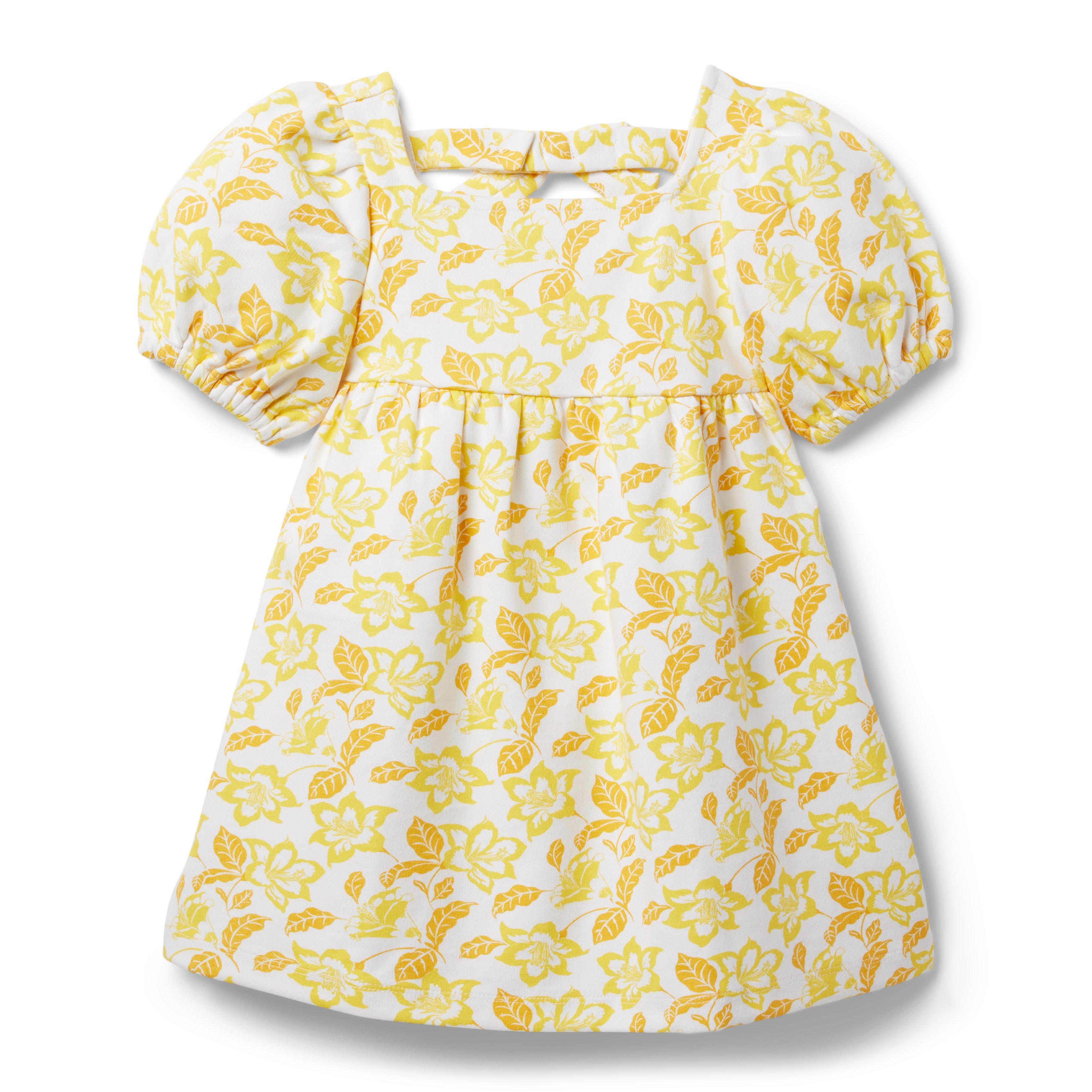 Collections Yolk Yellow Floral Floral Puff Sleeve Ponte Dress by Janie and Jack