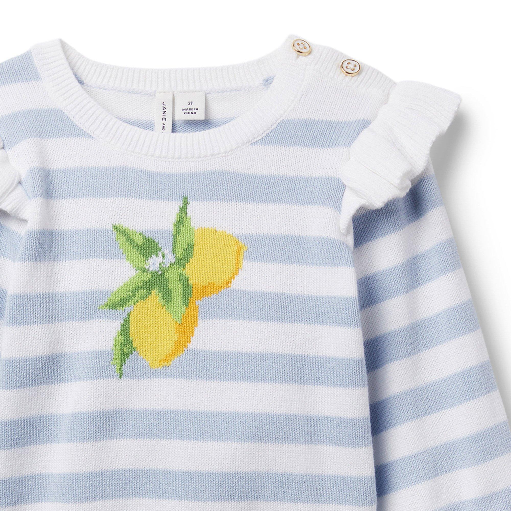 Striped Ruffle Lemon Sweater image number 2