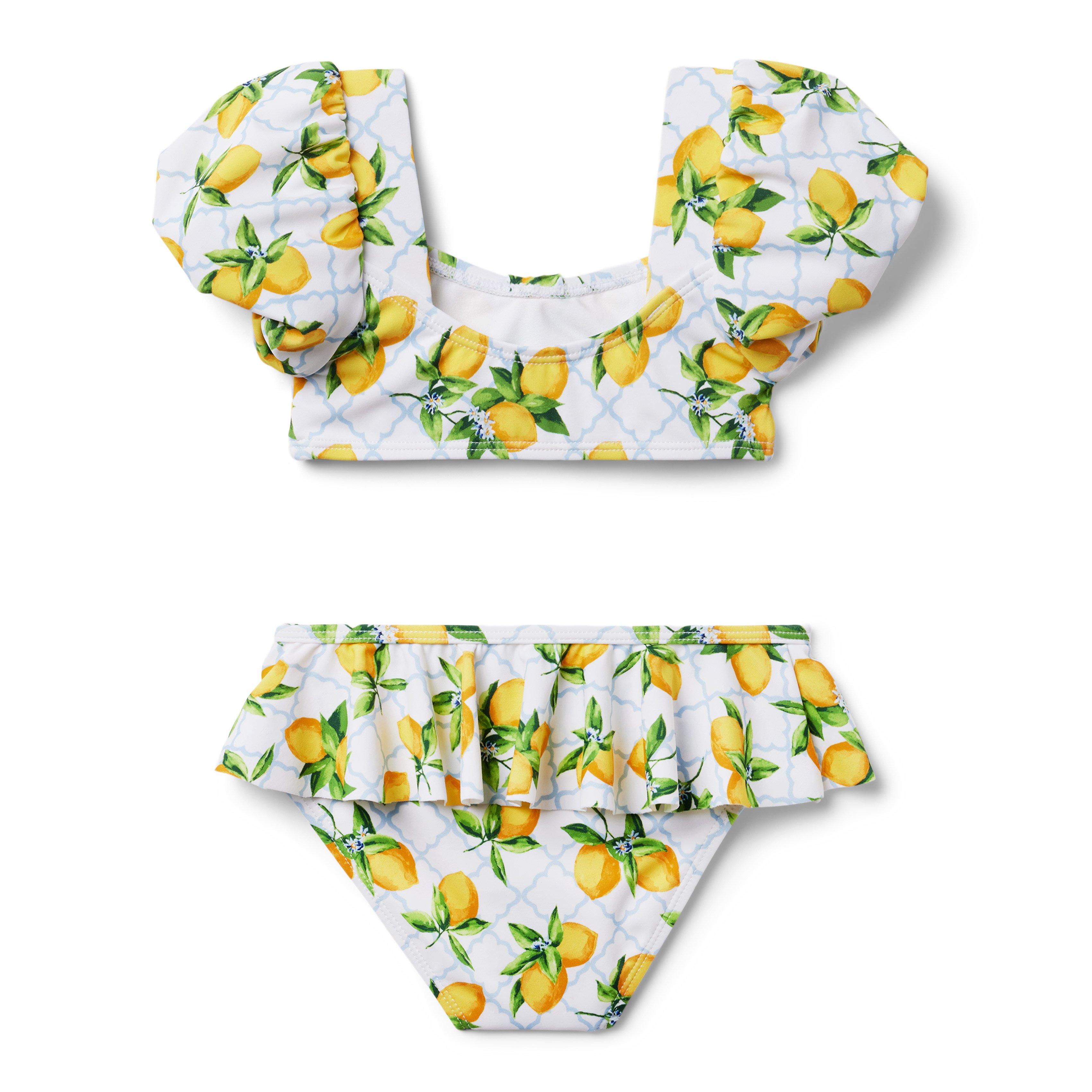 Lemon Puff Sleeve 2-Piece Swimsuit image number 2