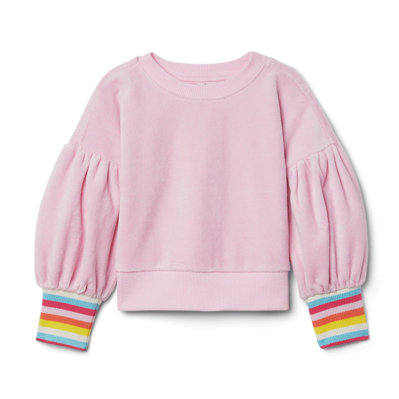 Rainbow Cuff Velour Sweatshirt