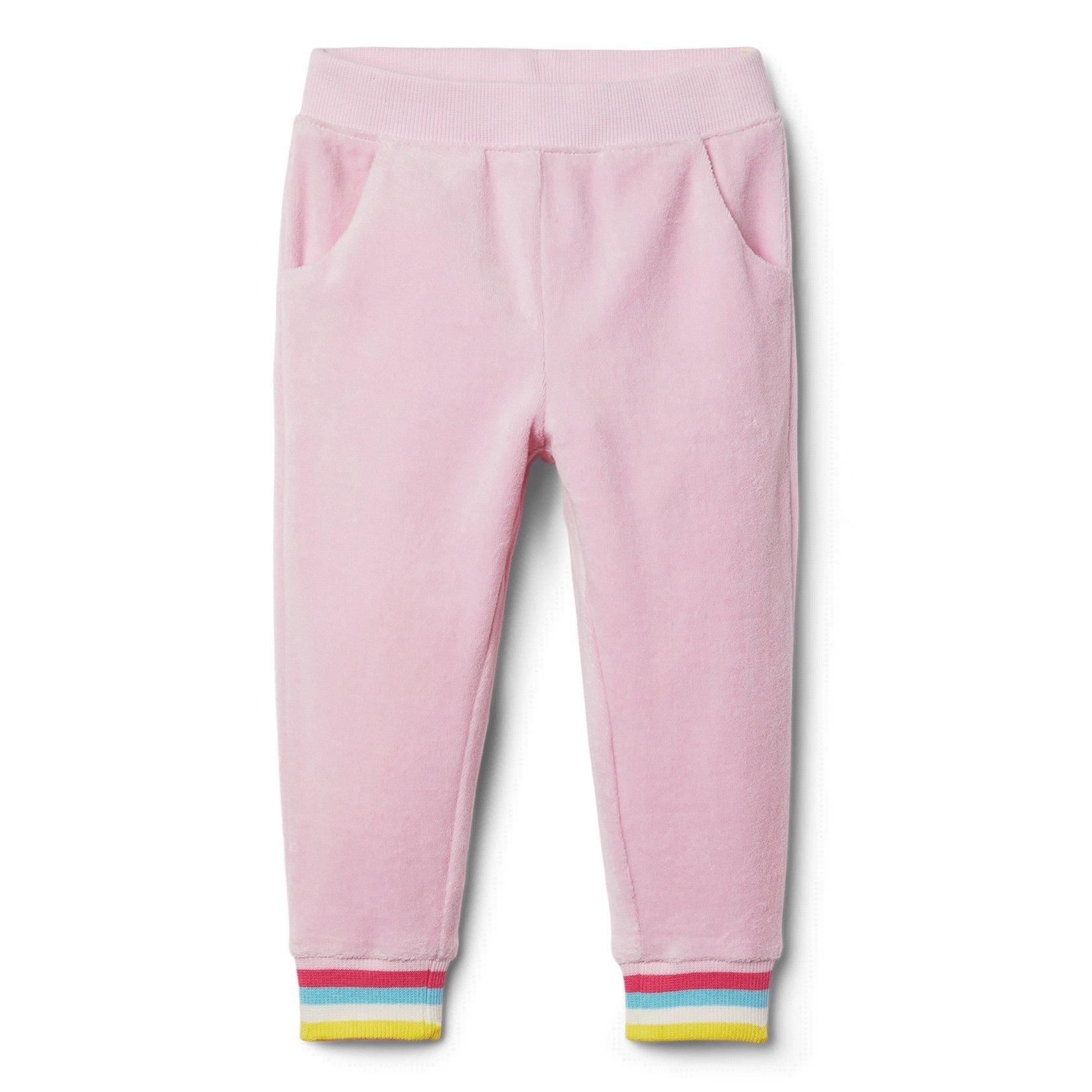 Rainbow Cuff Velour Jogger