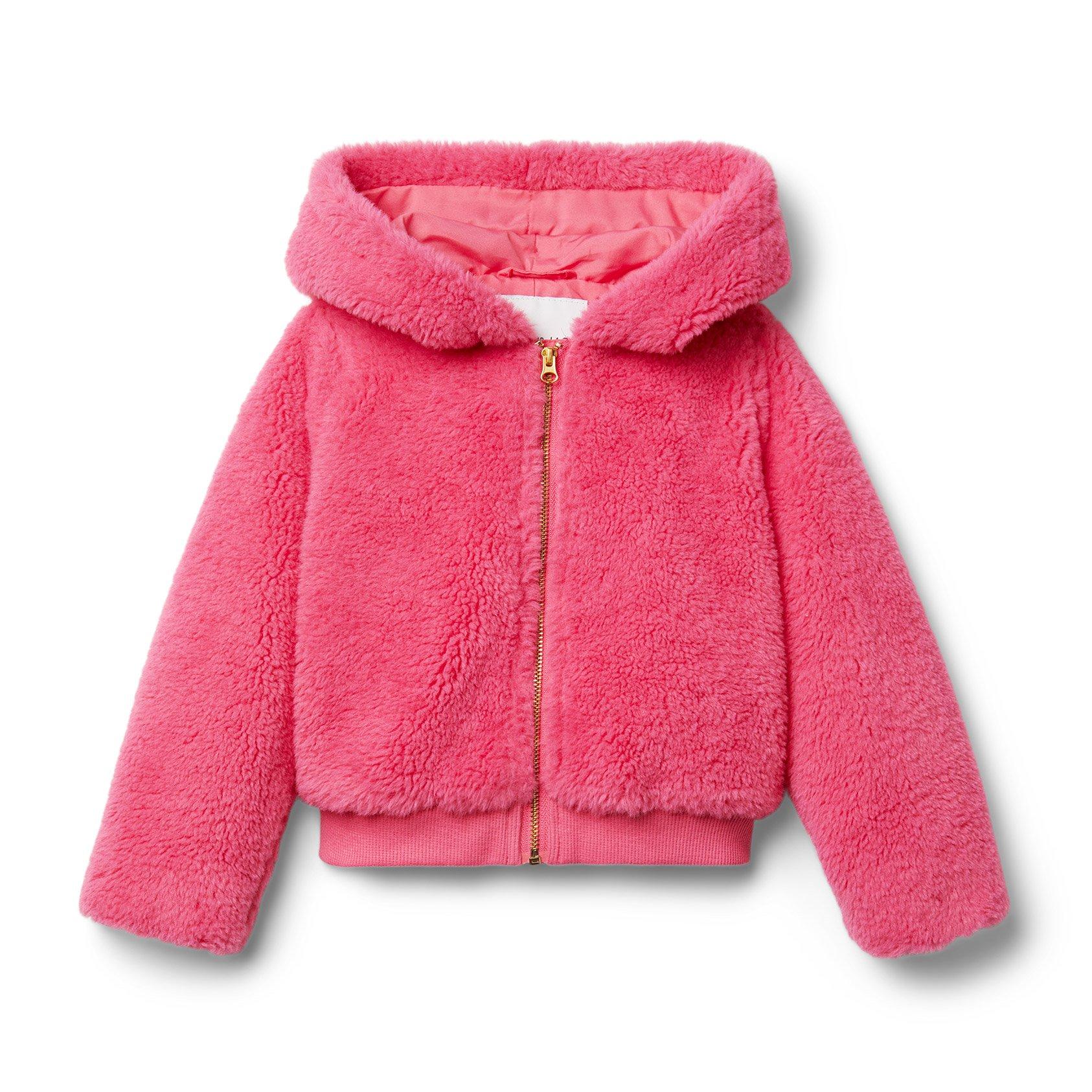 Girl Hot Pink Sherpa Hooded Jacket by Janie and Jack