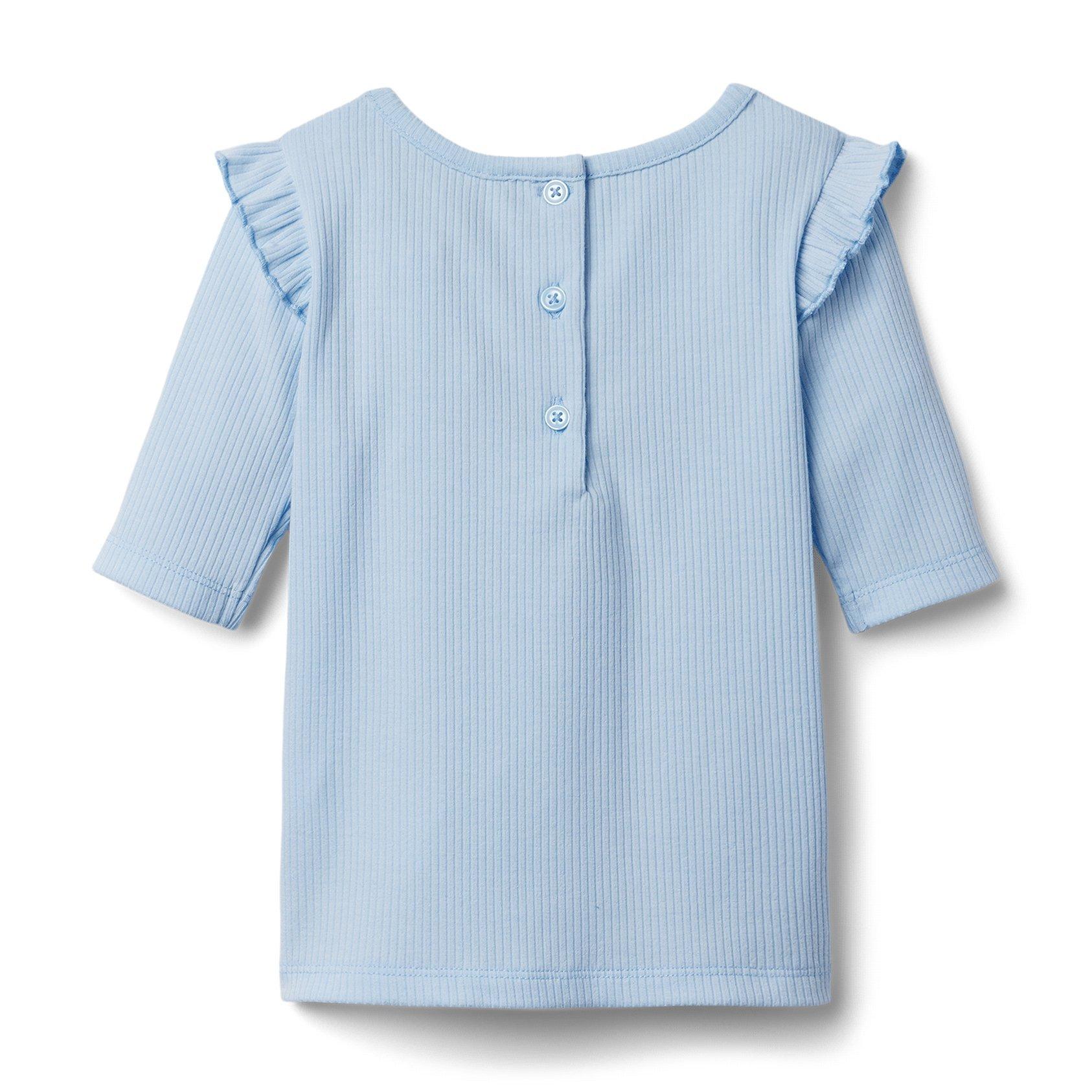 Ruffle Collar Ribbed Top image number 1