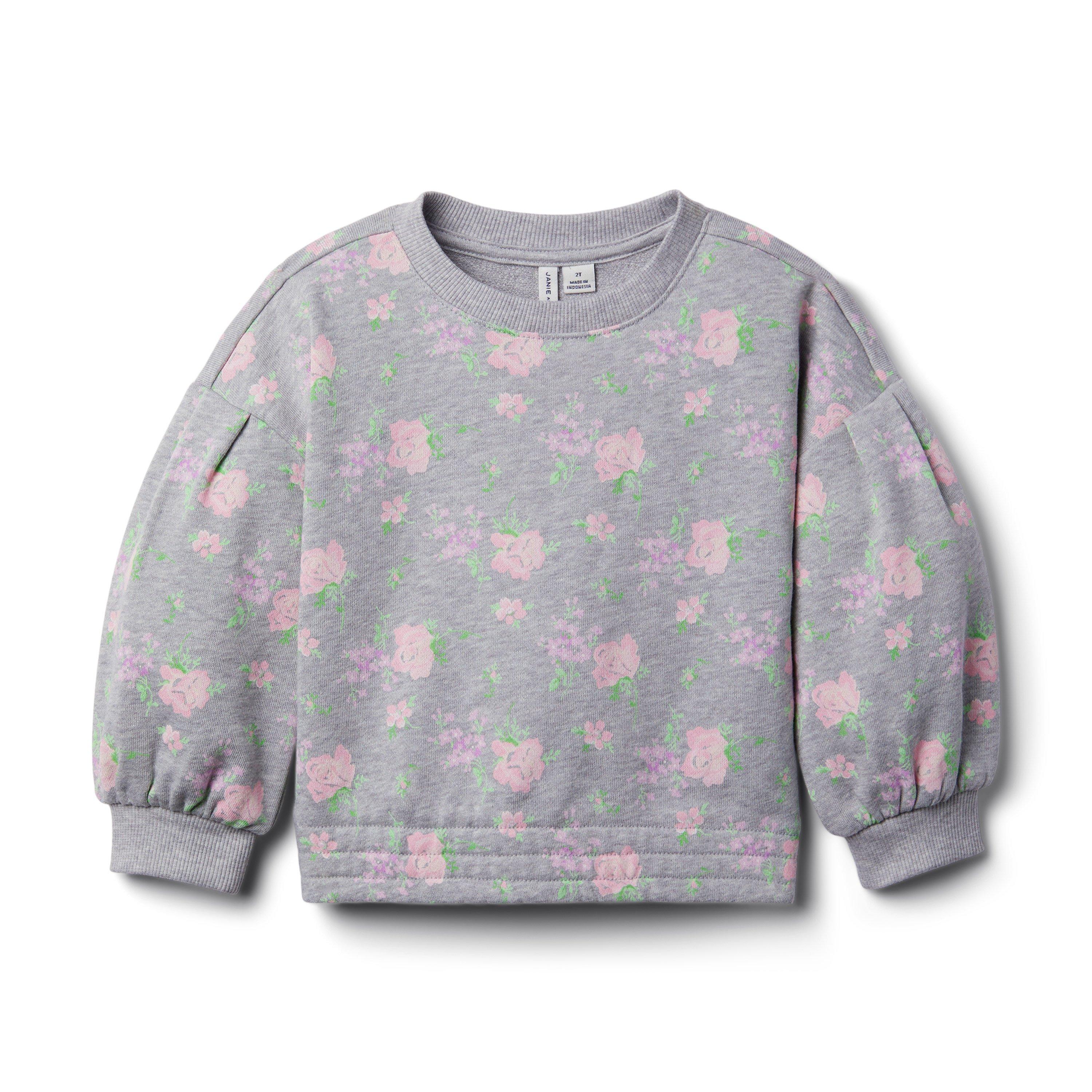 Floral Puff Sleeve Sweatshirt