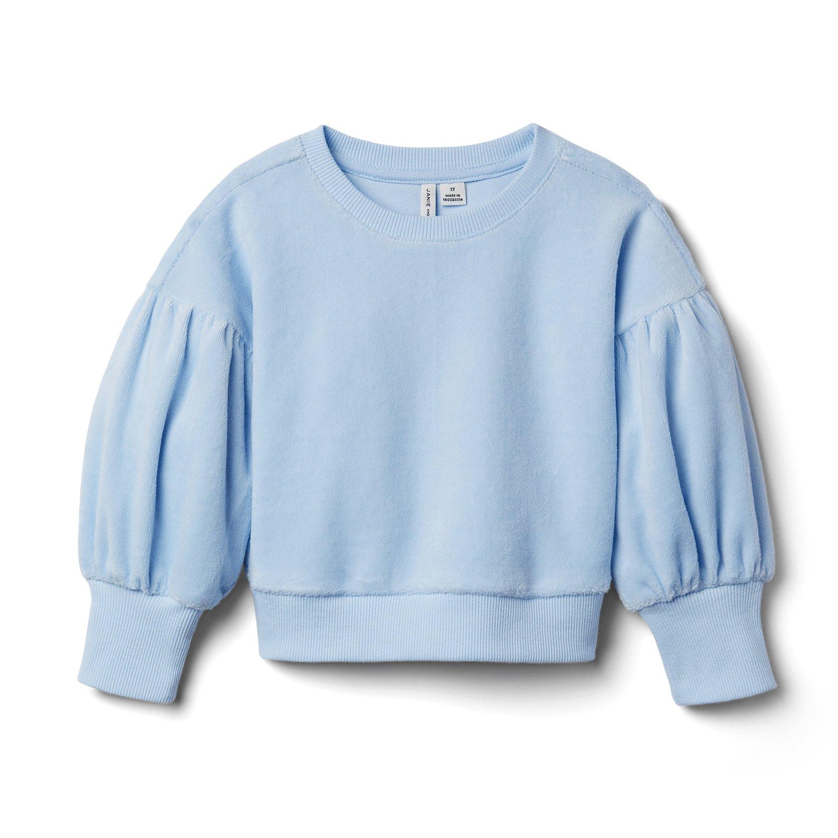 Velour Puff Sleeve Sweatshirt