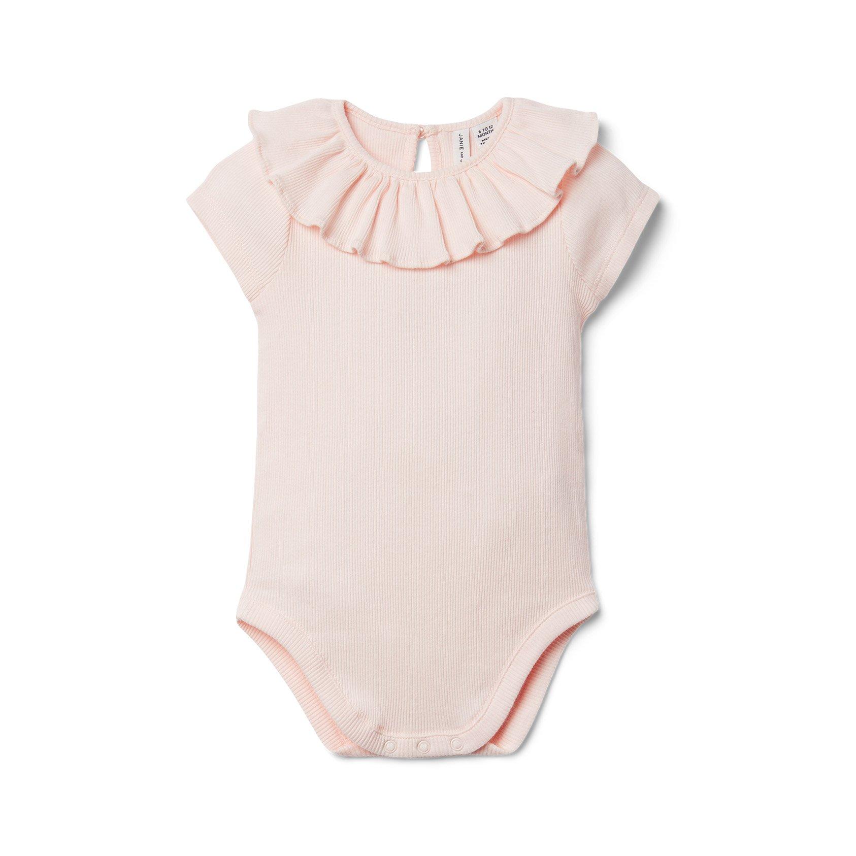Baby Ruffle Collar Ribbed Bodysuit image number 0