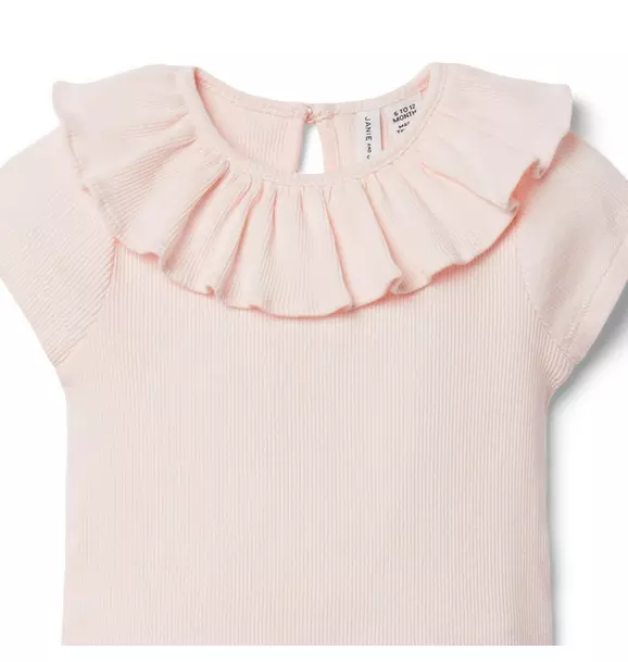 Baby Ruffle Collar Ribbed Bodysuit image number 2