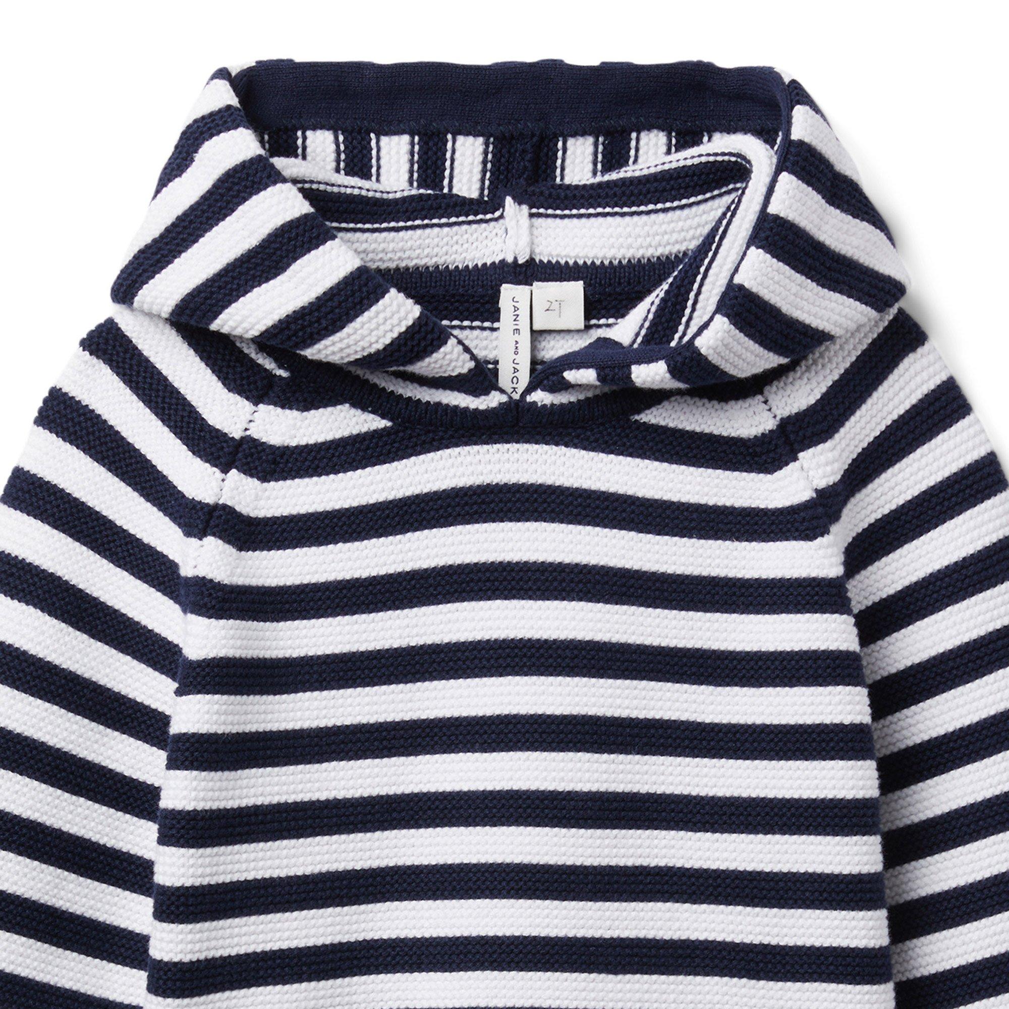 Boy Connor Navy Stripe Striped Hooded Sweater by Janie and Jack