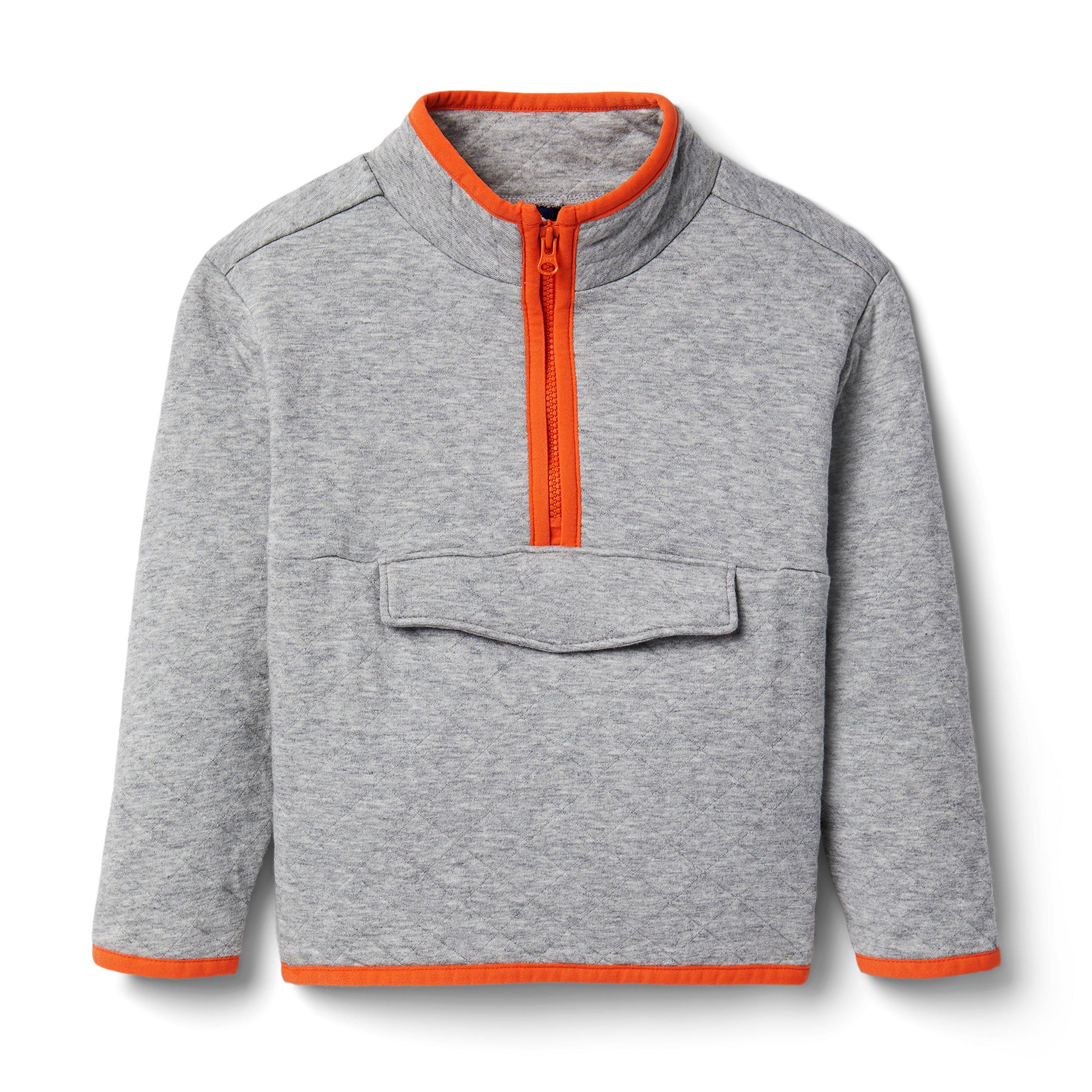 Quilted Half-Zip Sweater