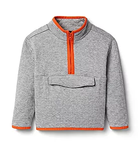 Quilted Half-Zip Sweater