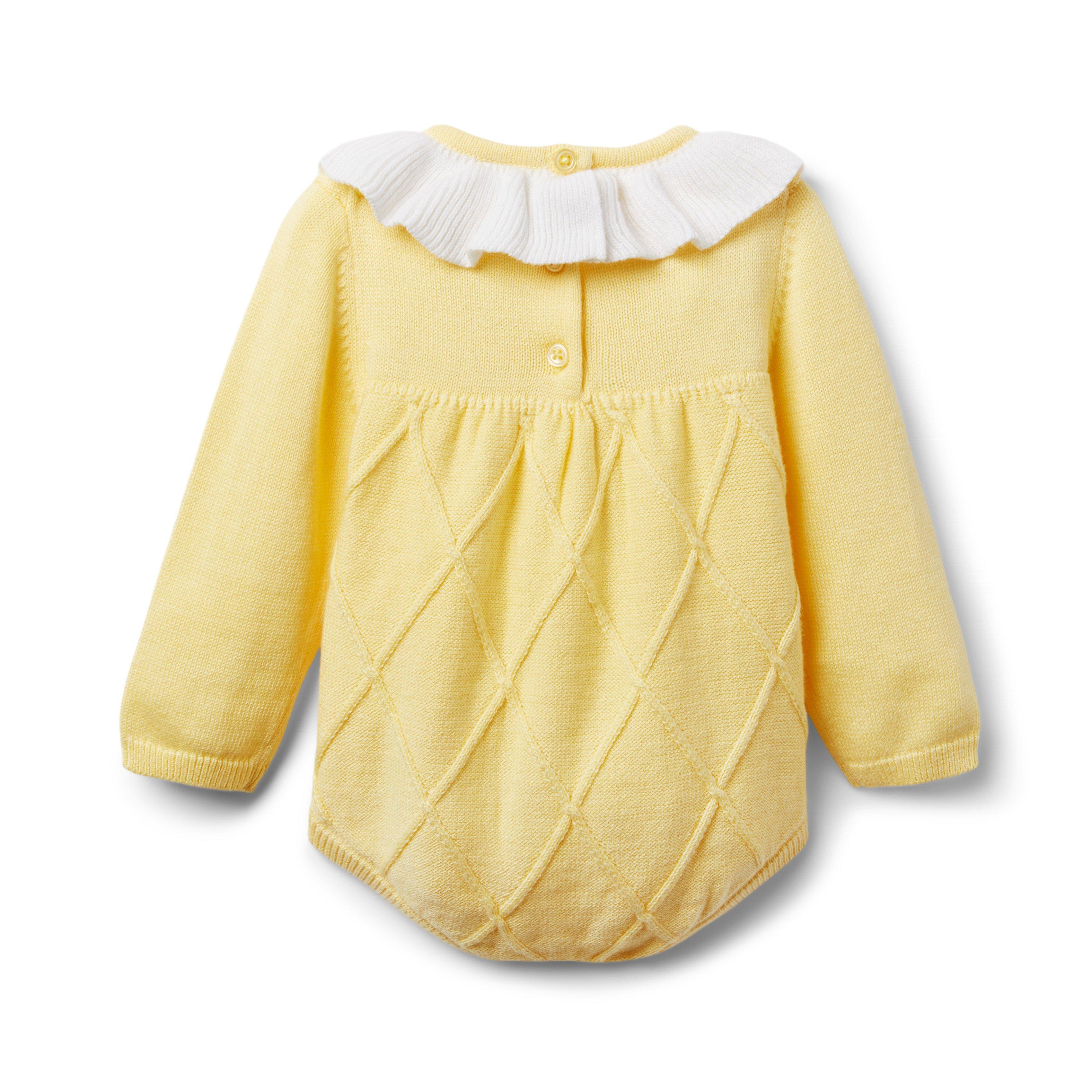Baby Cable Knit Ruffle Collar Romper image number 1