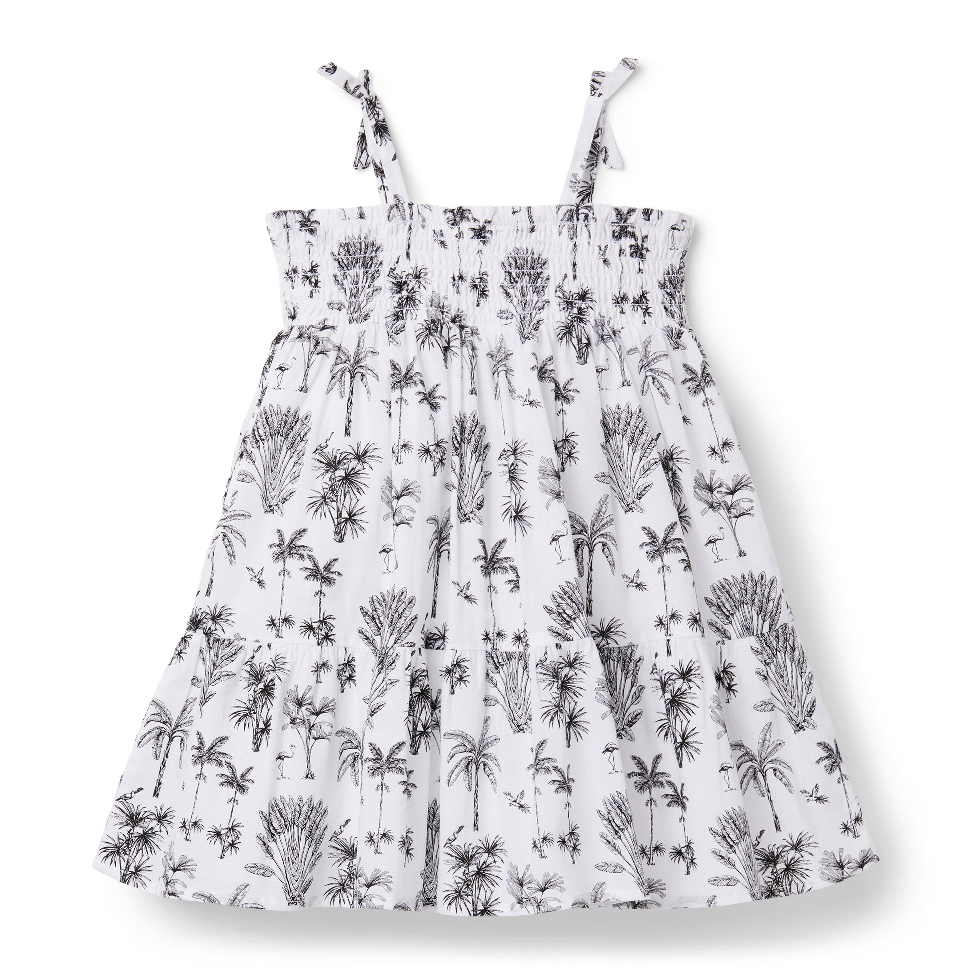 Palm Toile Smocked Dress image number 0