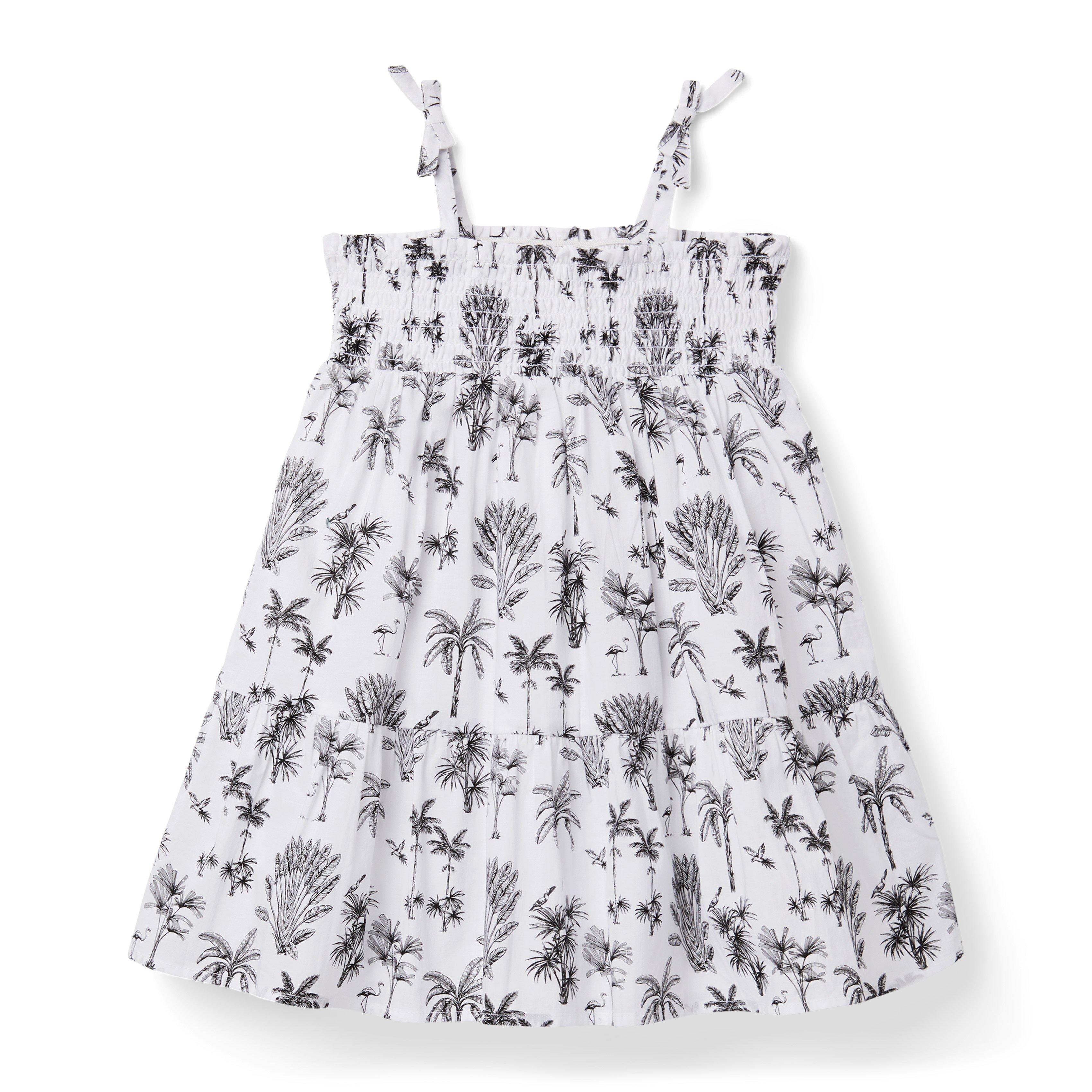 Palm Toile Smocked Dress image number 1
