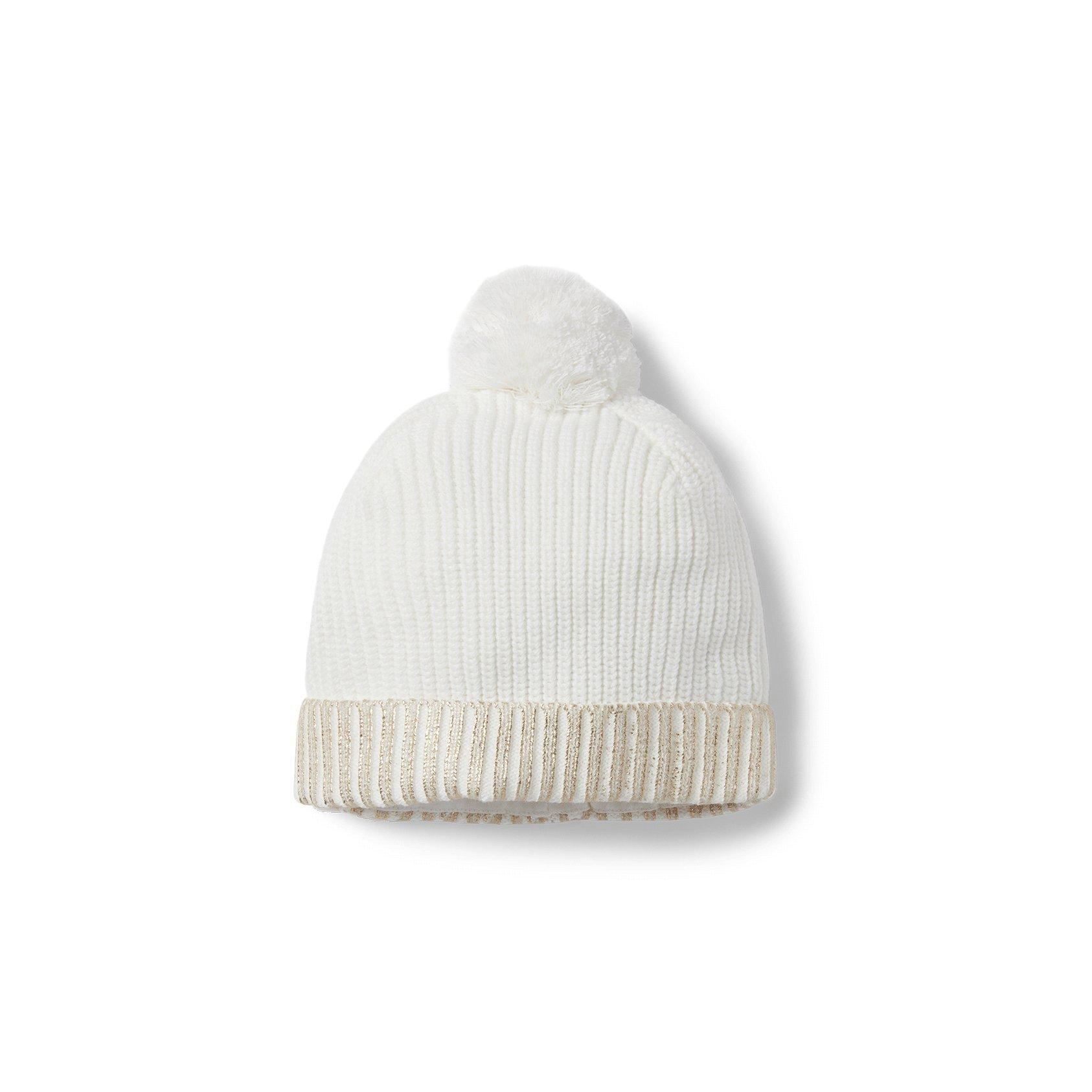 Metallic Trim Pom Beanie