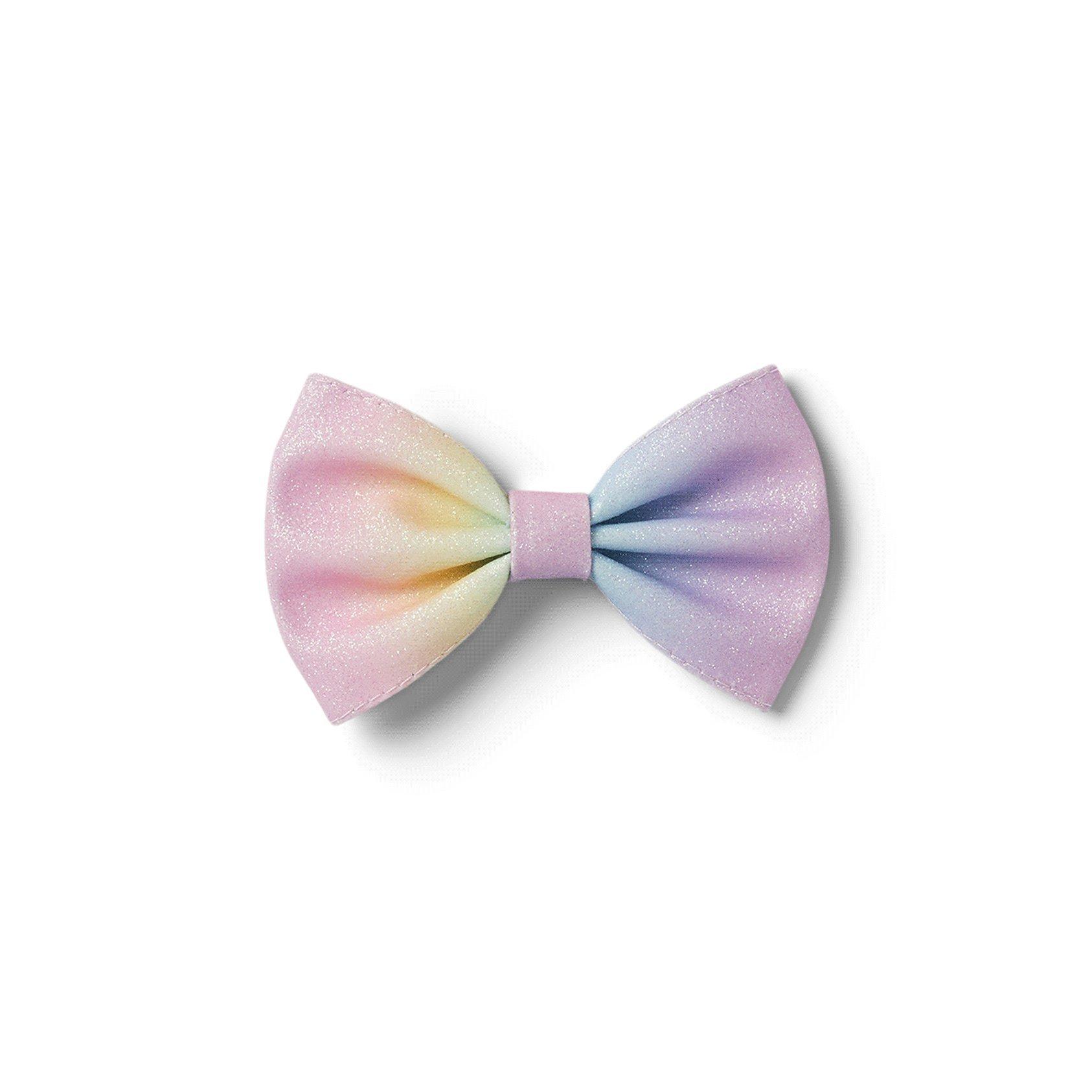 Rainbow Glitter Bow Barrette image number 0