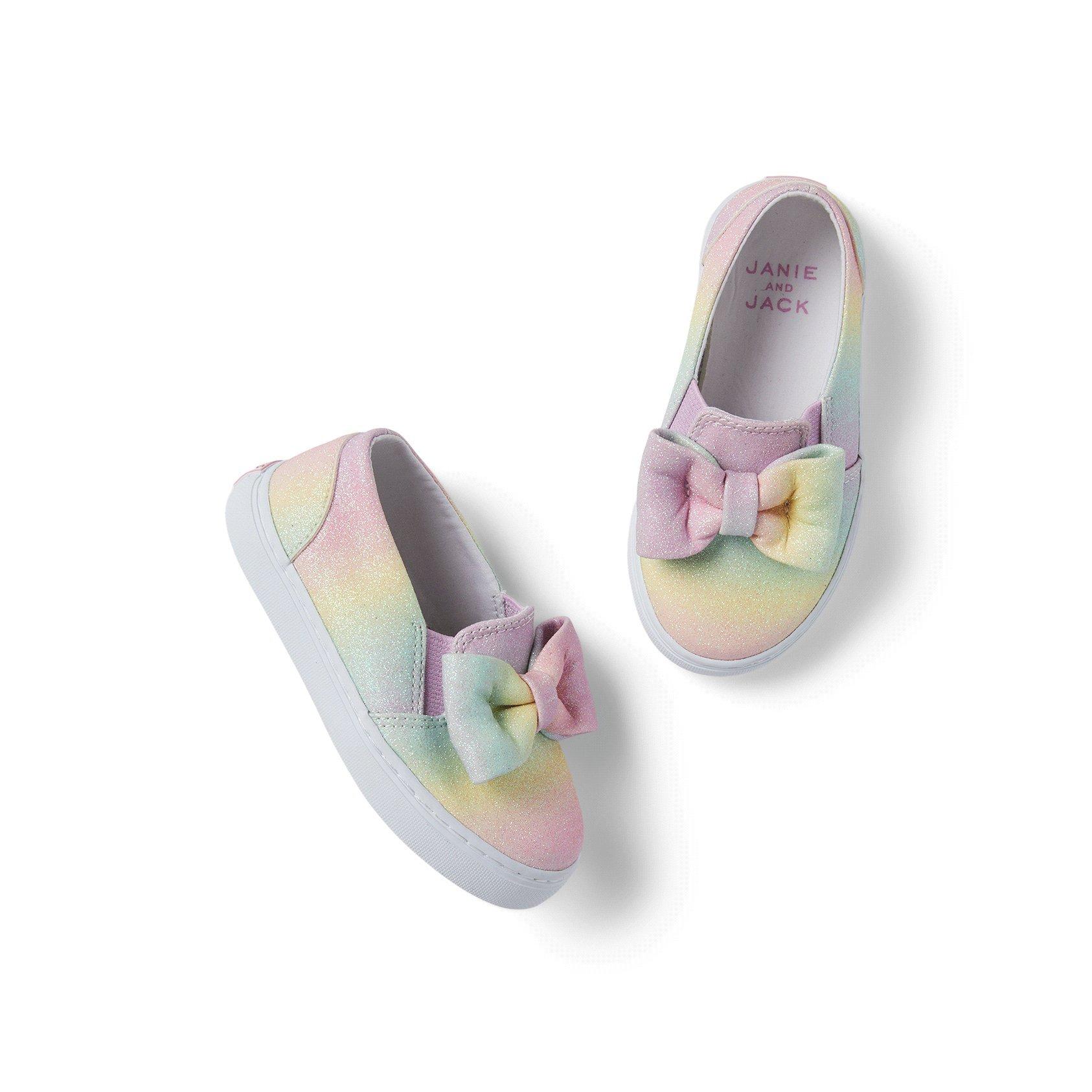 Rainbow Glitter Bow Sneaker