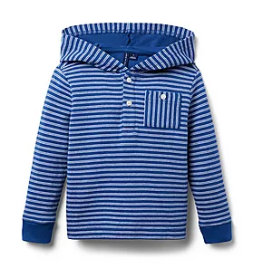 Striped Hooded Jersey Sweatshirt