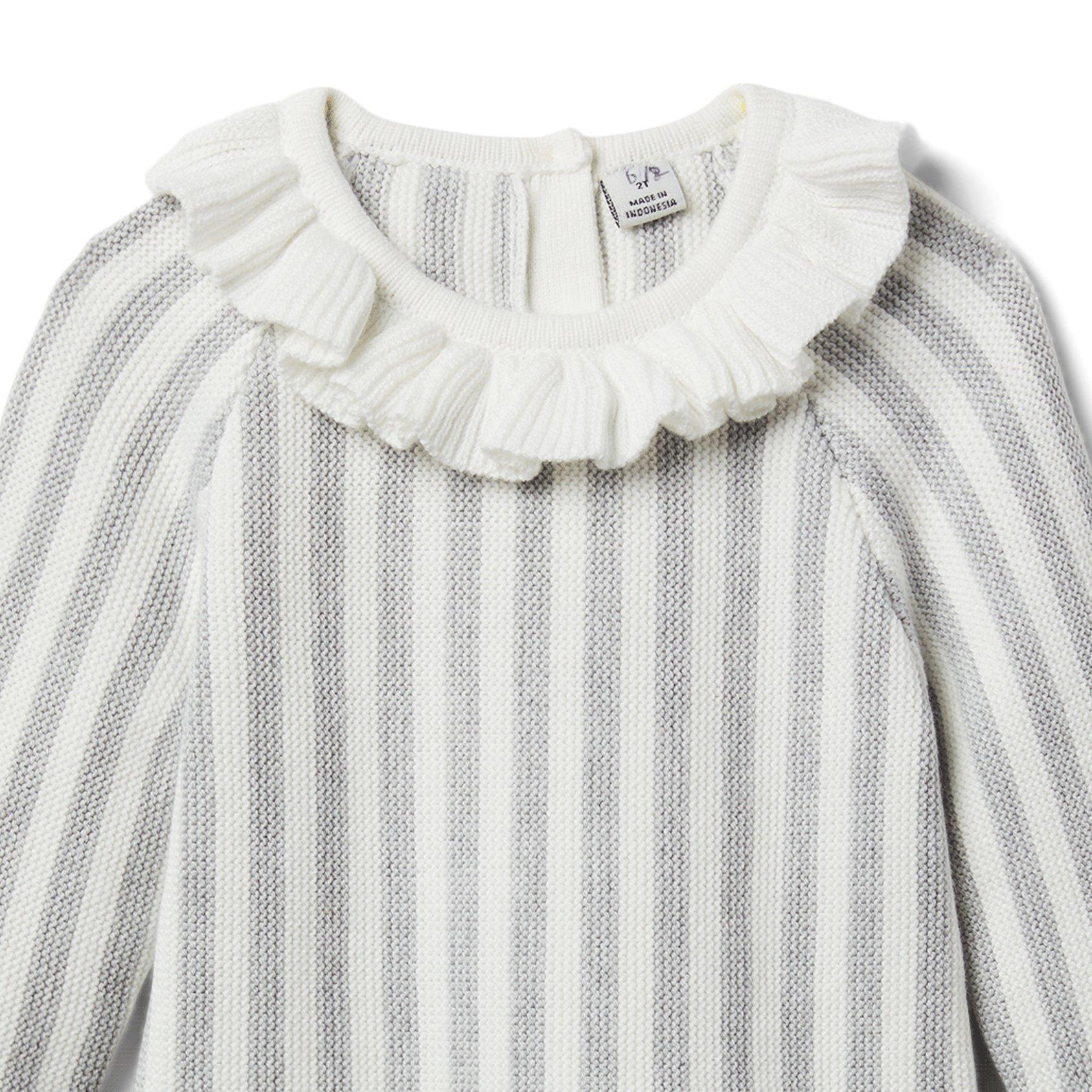 Baby Striped Ruffle Collar Sweater image number 2