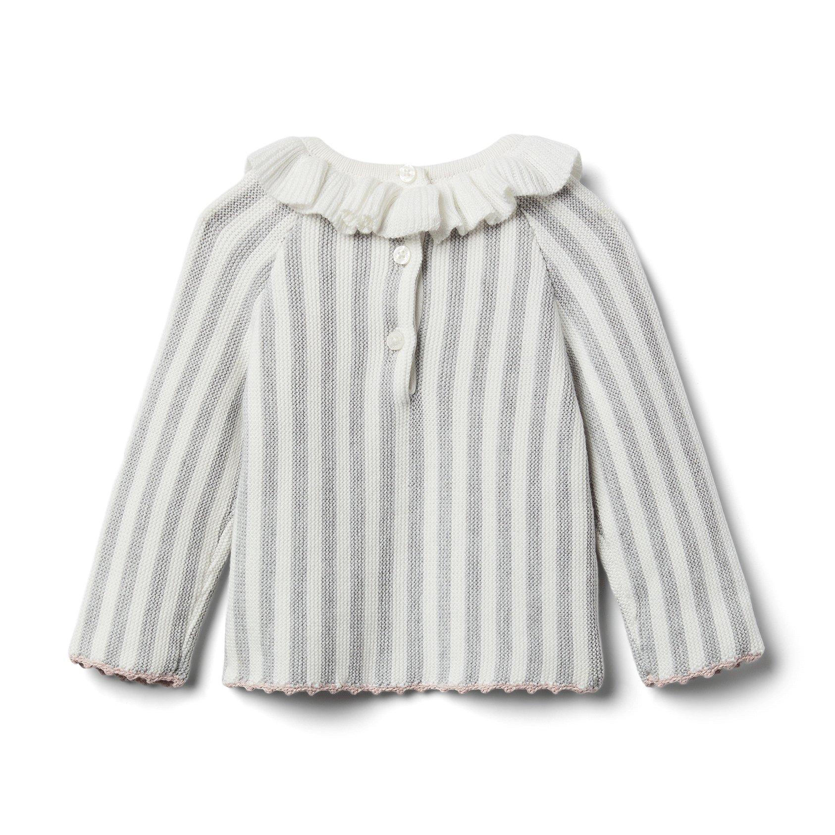 Baby Striped Ruffle Collar Sweater image number 1