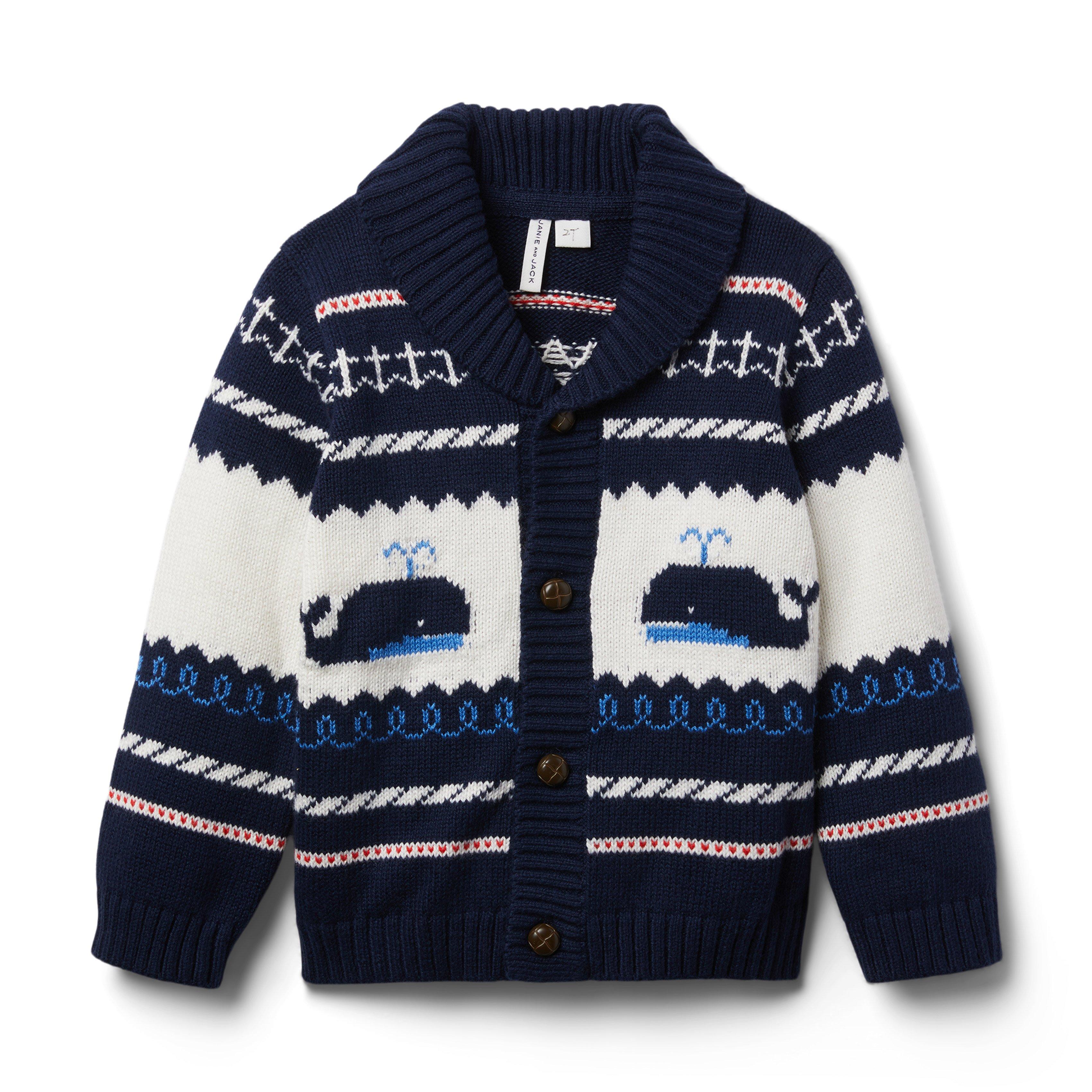 Whale Shawl Collar Cardigan