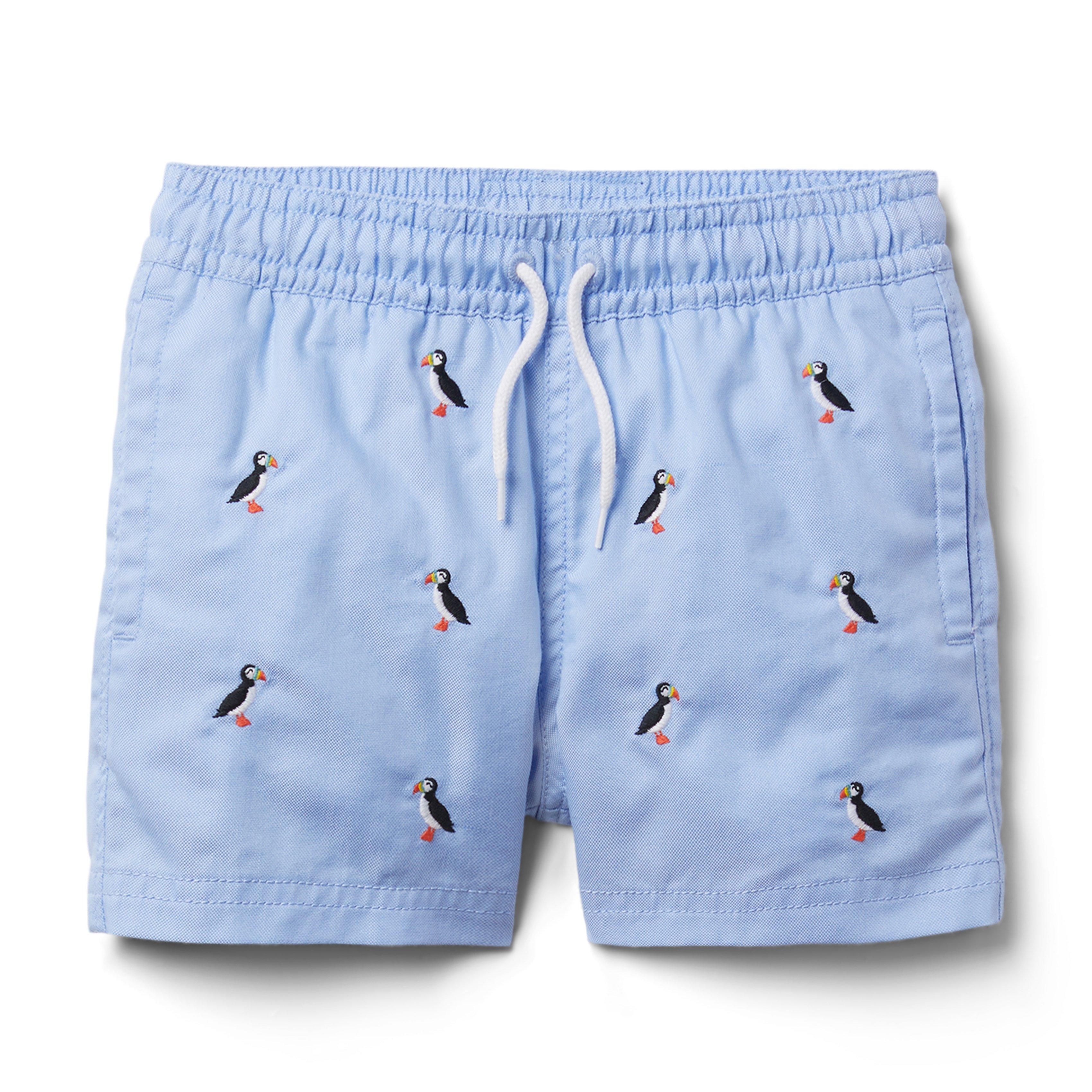 Embroidered Puffin Swim Trunk image number 0