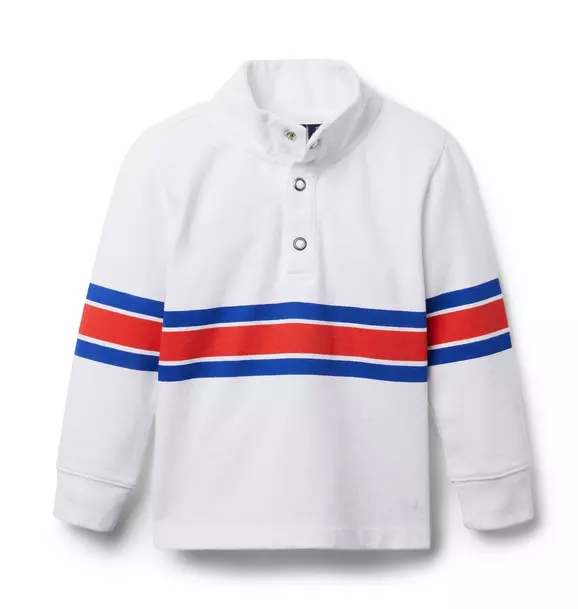 Stripe Jersey Mock Neck Sweatshirt