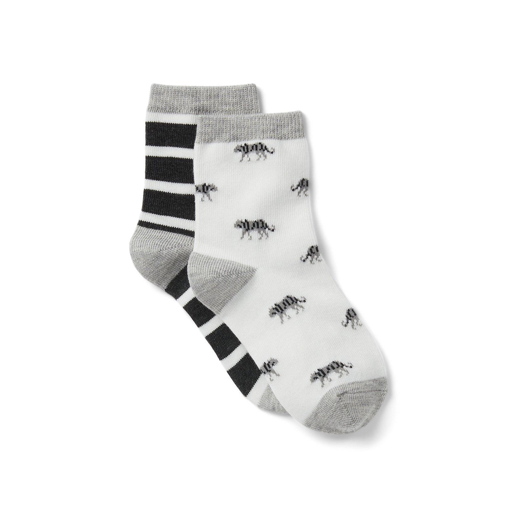 Stripe and Tiger Print Sock 2-Pack image number 0