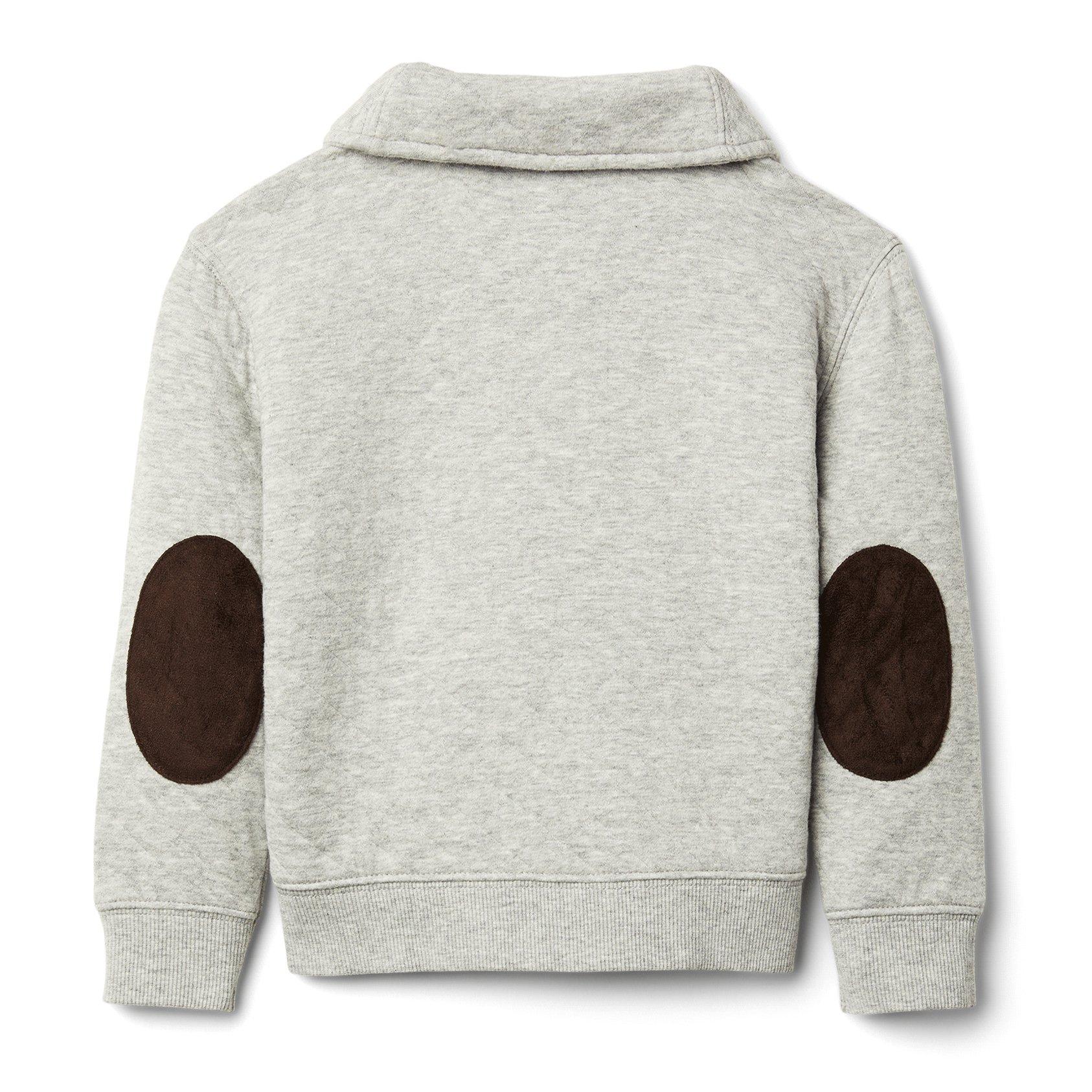Boy Classic Grey Heather Quilted Shawl Collar Sweatshirt by
