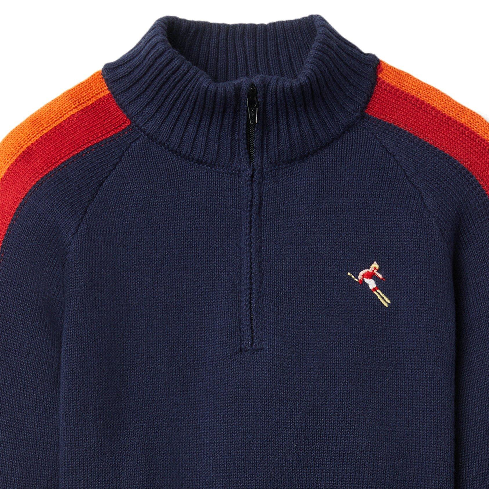 Striped Sleeve Half-Zip Sweater image number 2