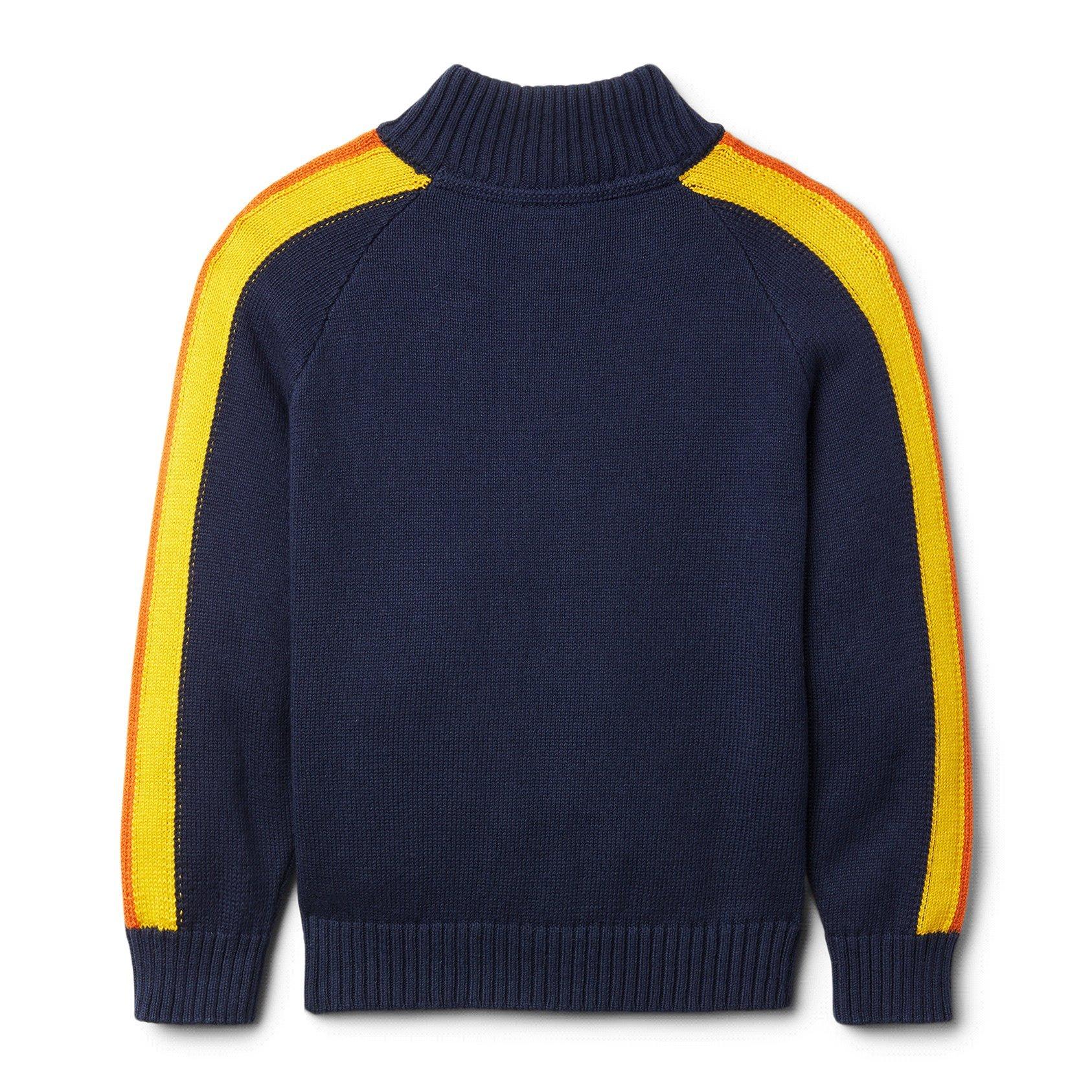 Striped Sleeve Half-Zip Sweater image number 1