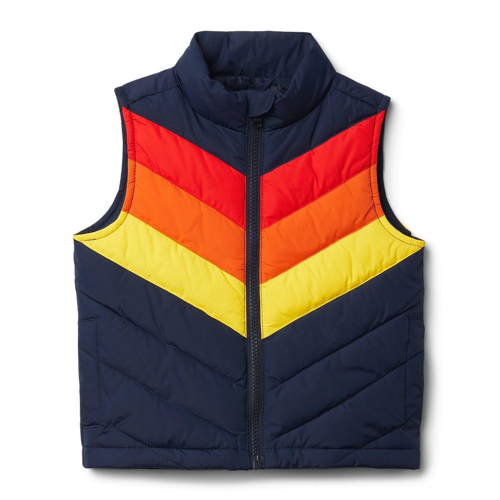 Striped Puffer Vest image number 0