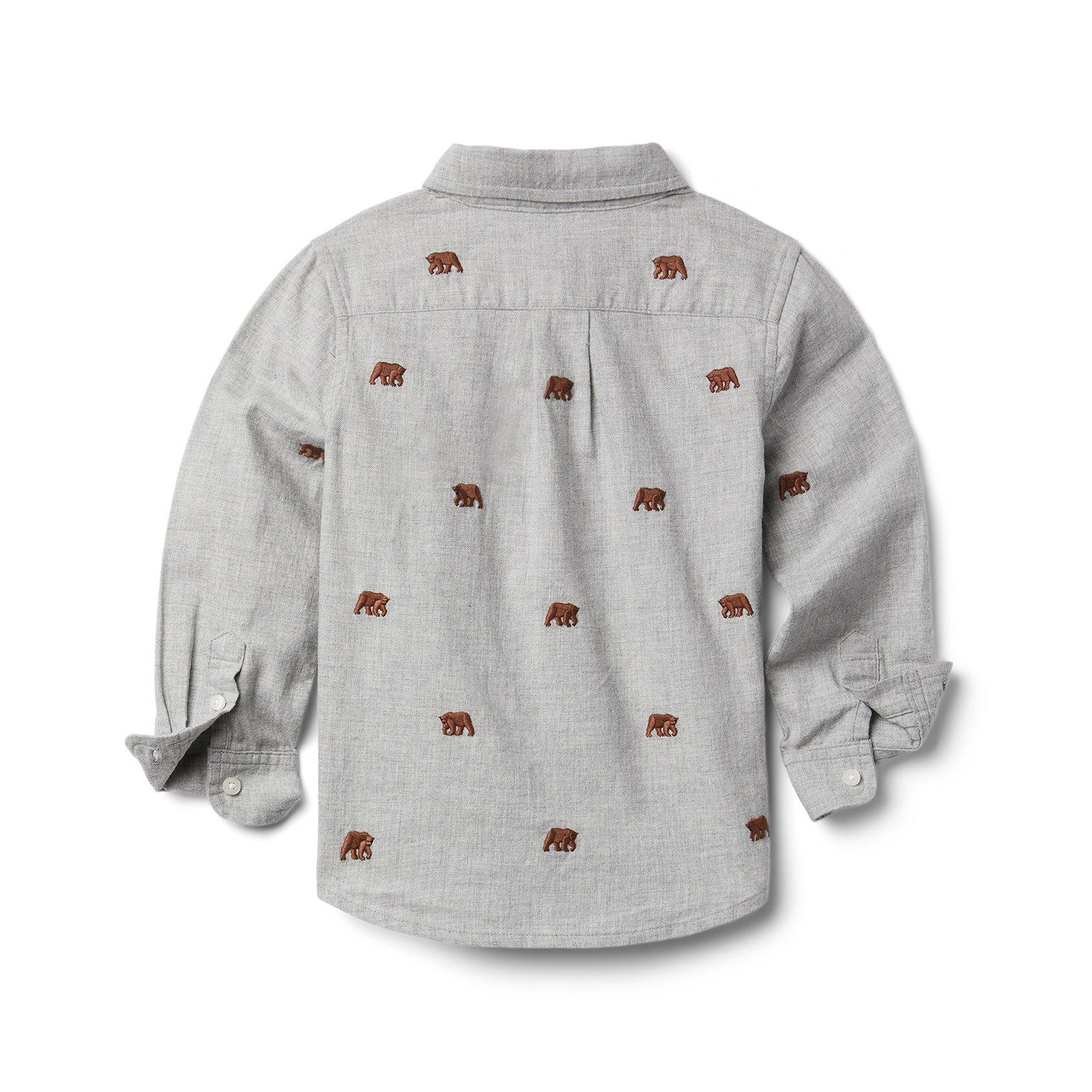 Embroidered Bear Brushed Twill Shirt image number 1