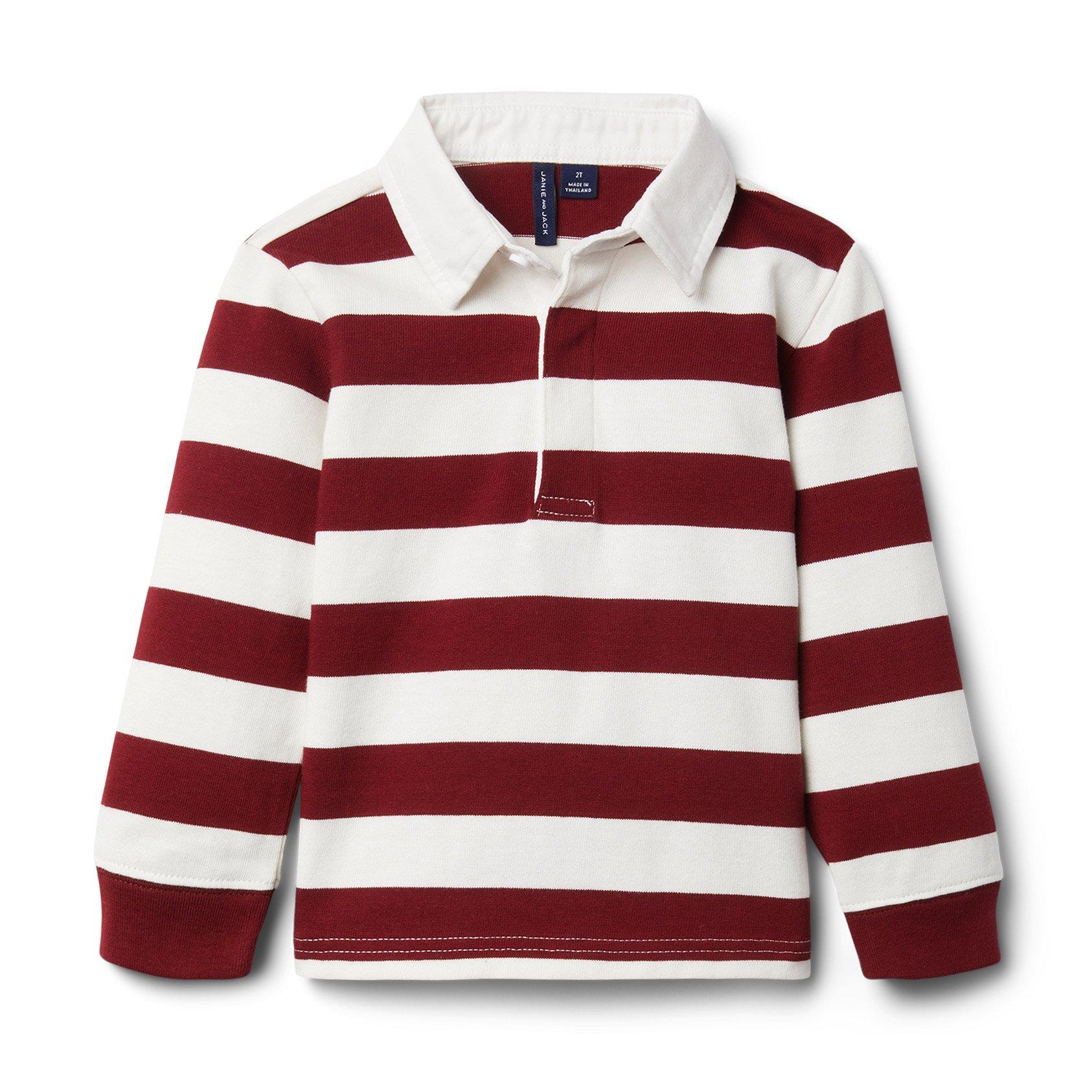 Boy Cabernet Stripe Striped Rugby Shirt by Janie and Jack