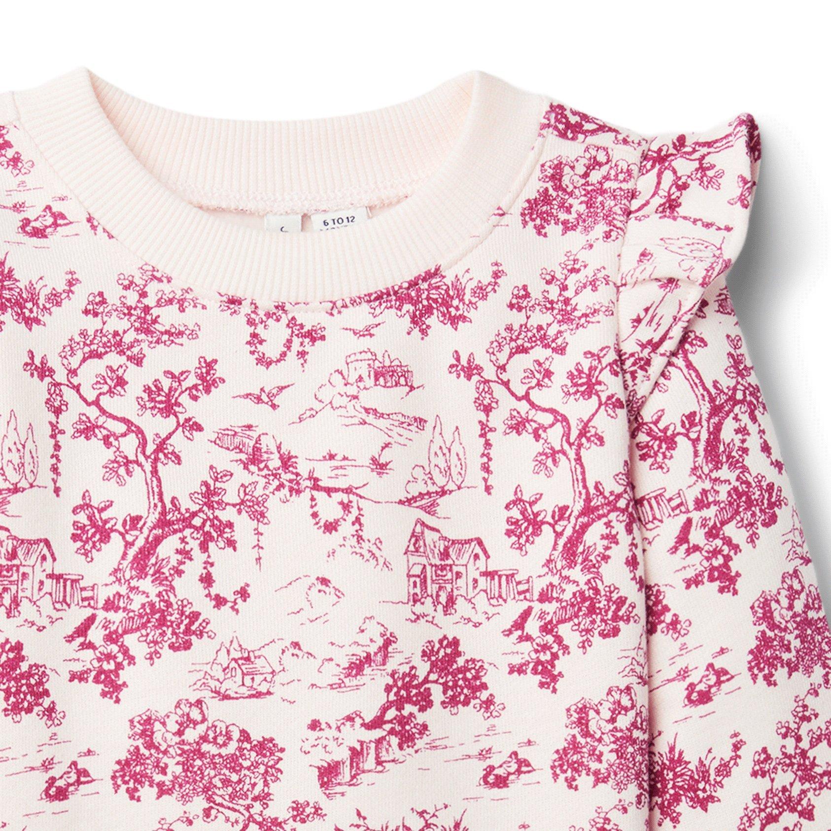 Baby Toile Ruffle Shoulder Sweatshirt image number 2