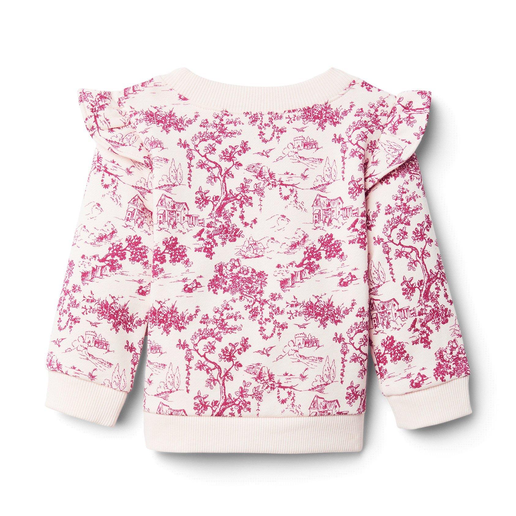 Baby Toile Ruffle Shoulder Sweatshirt image number 1