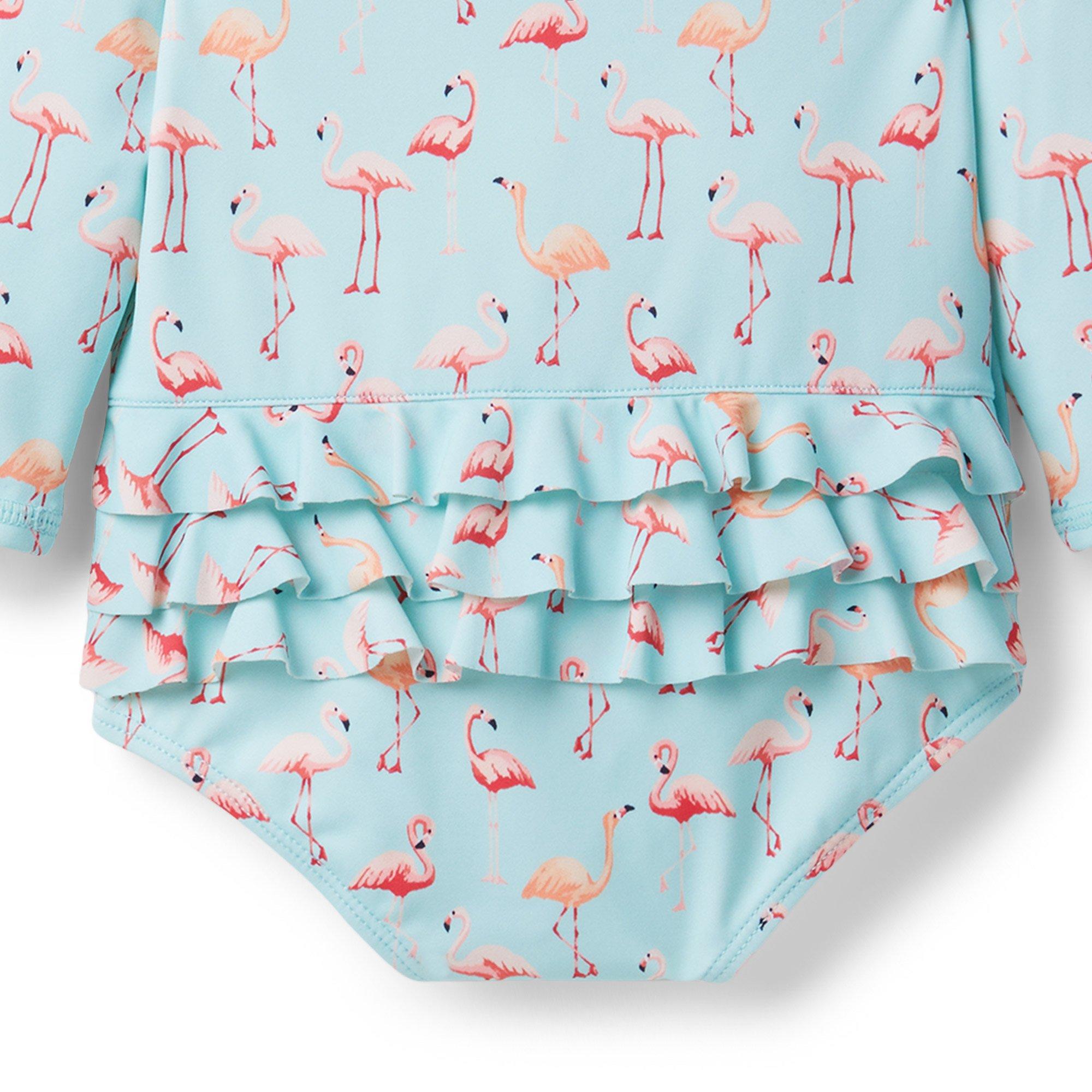 Baby Flamingo Rash Guard Swimsuit image number 2
