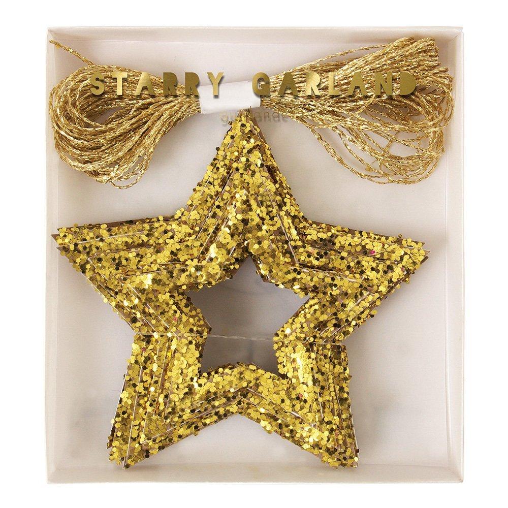 Meri Meri Gold Star Glitter Garland image number 1