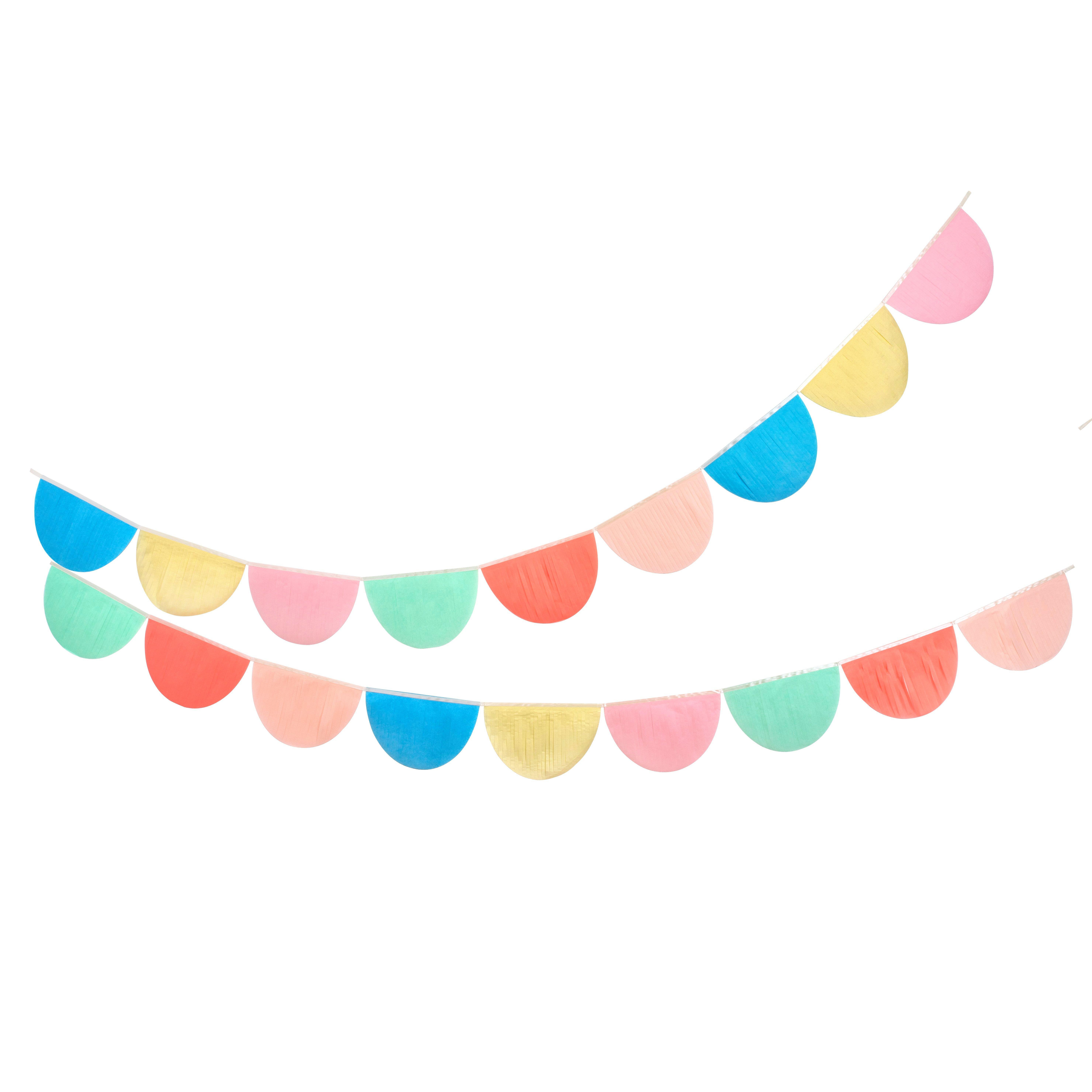 Meri Meri Rainbow Tissue Paper Scallop Garland image number 0