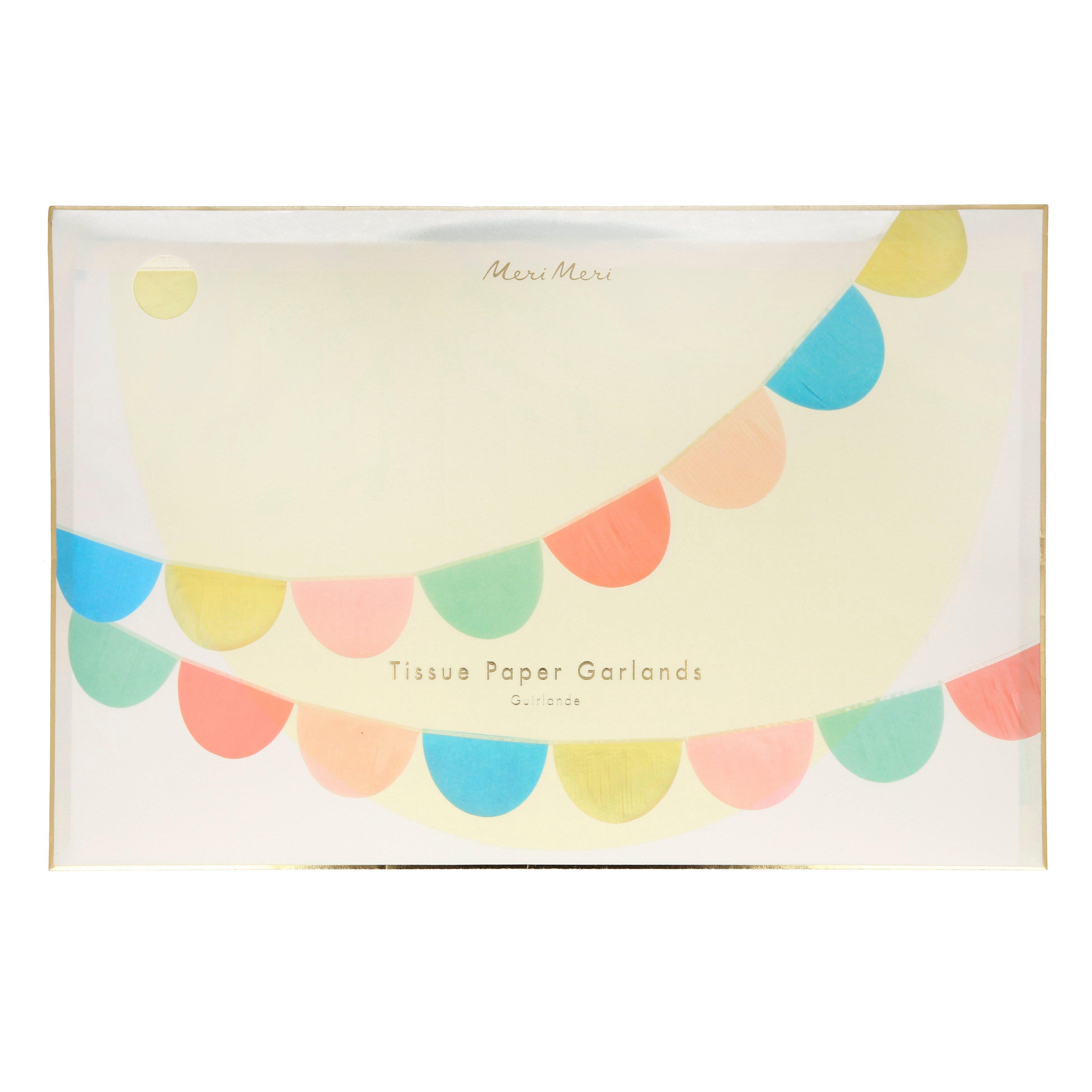 Meri Meri Rainbow Tissue Paper Scallop Garland image number 1