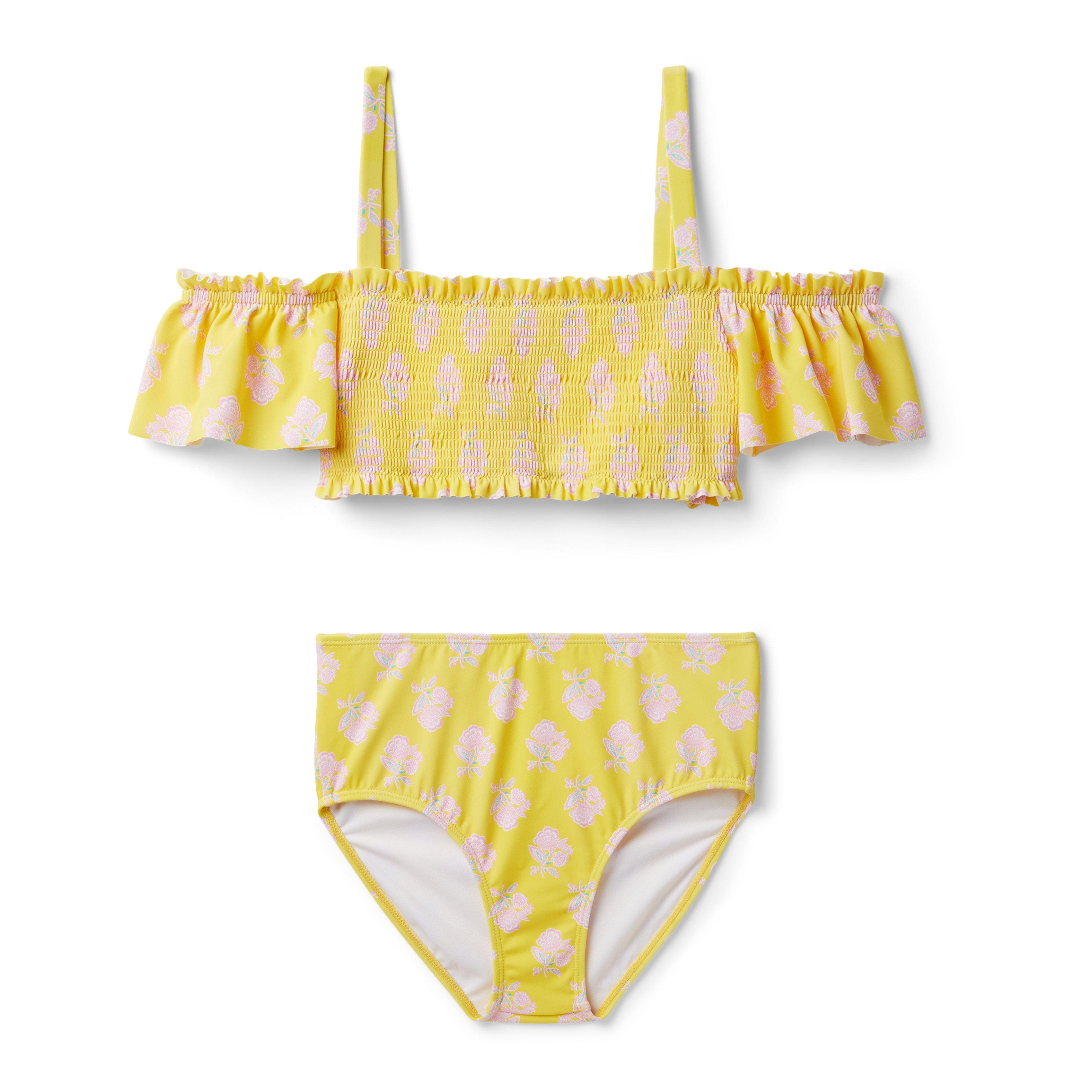 Floral Smocked Cold Shoulder 2-Piece Swimsuit image number 0