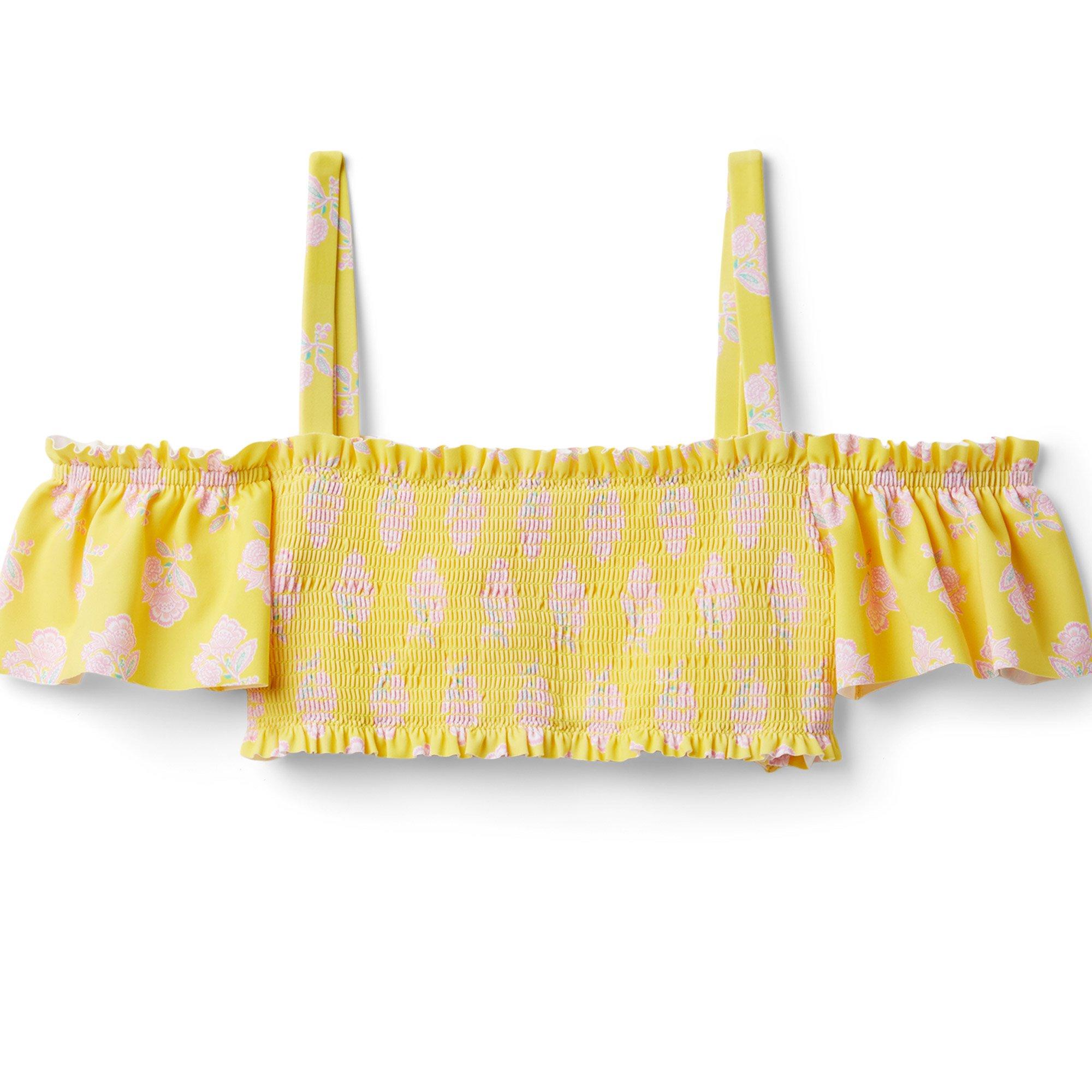 Floral Smocked Cold Shoulder 2-Piece Swimsuit image number 2