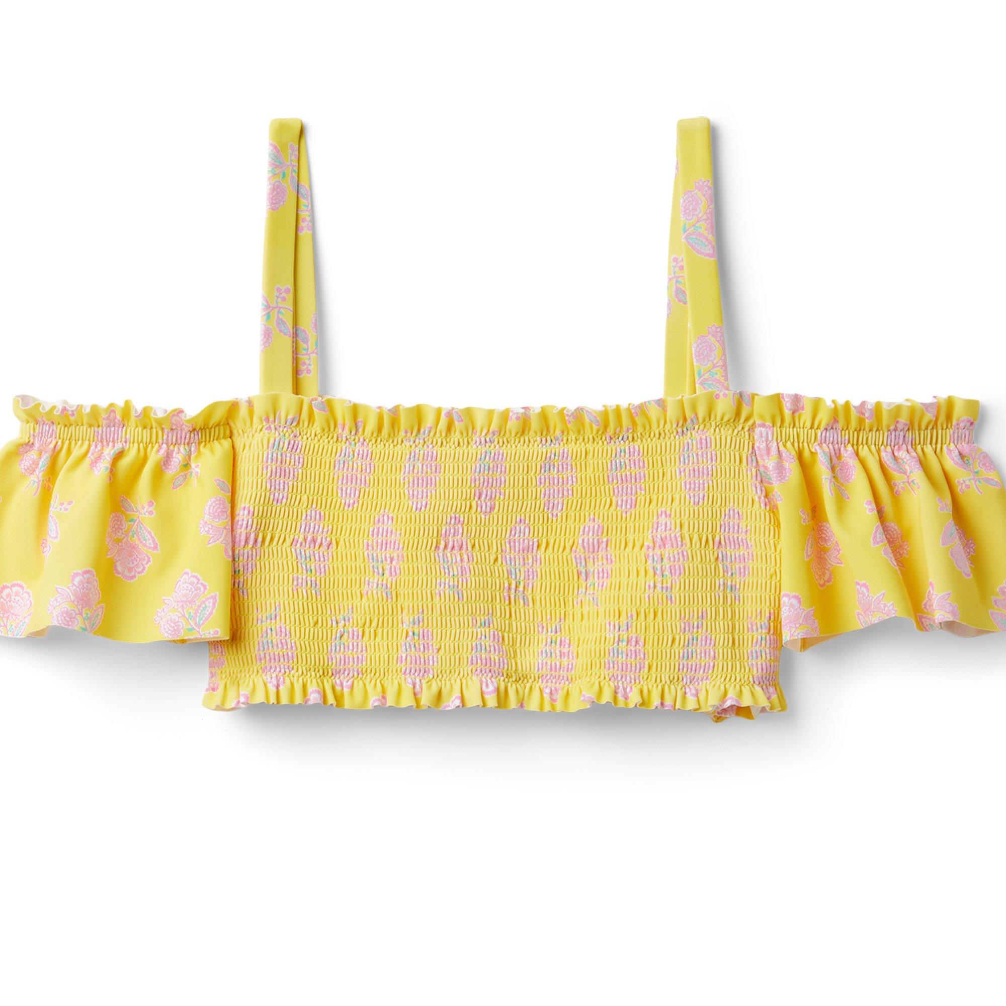 Floral Smocked Cold Shoulder 2-Piece Swimsuit image number 3