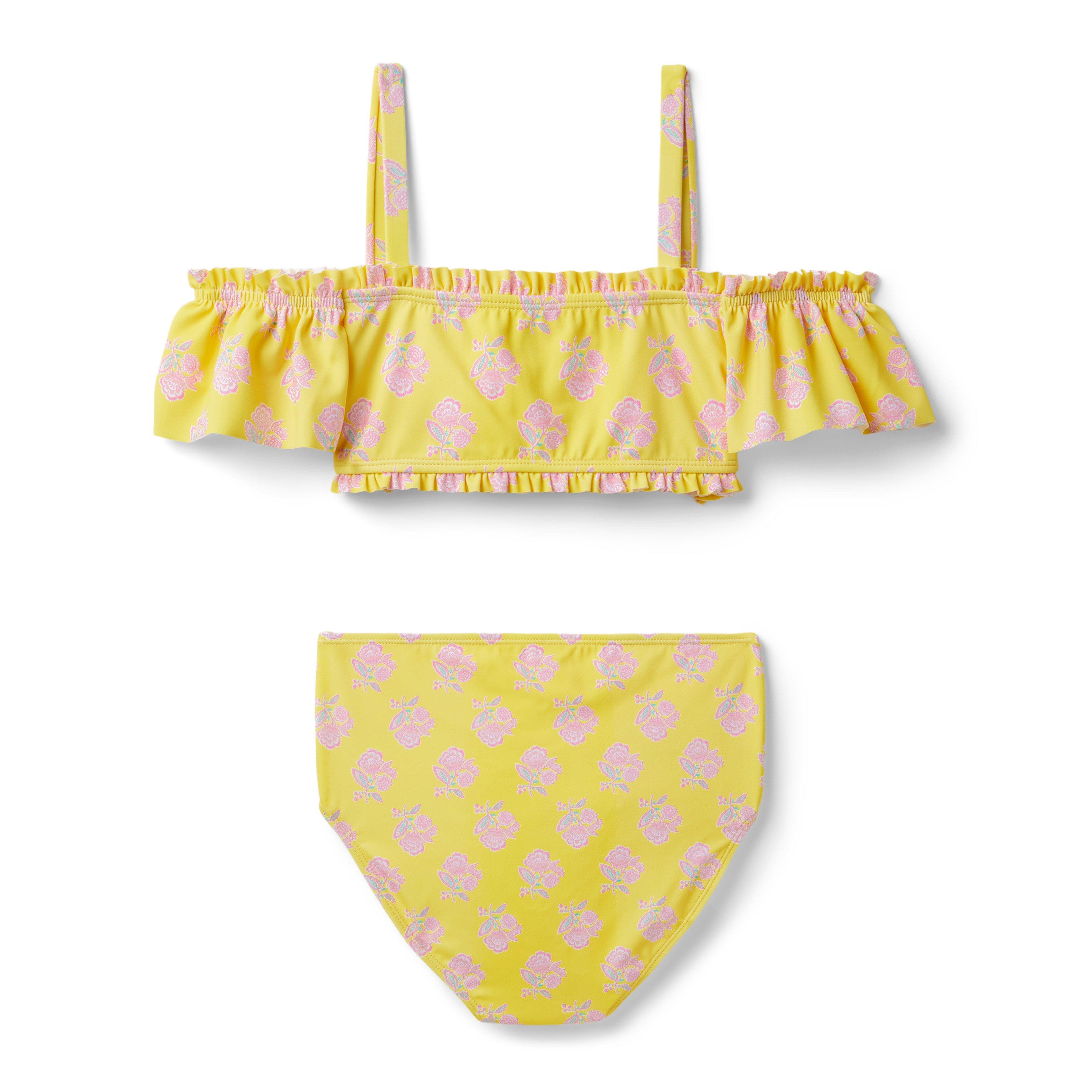 Floral Smocked Cold Shoulder 2-Piece Swimsuit image number 1