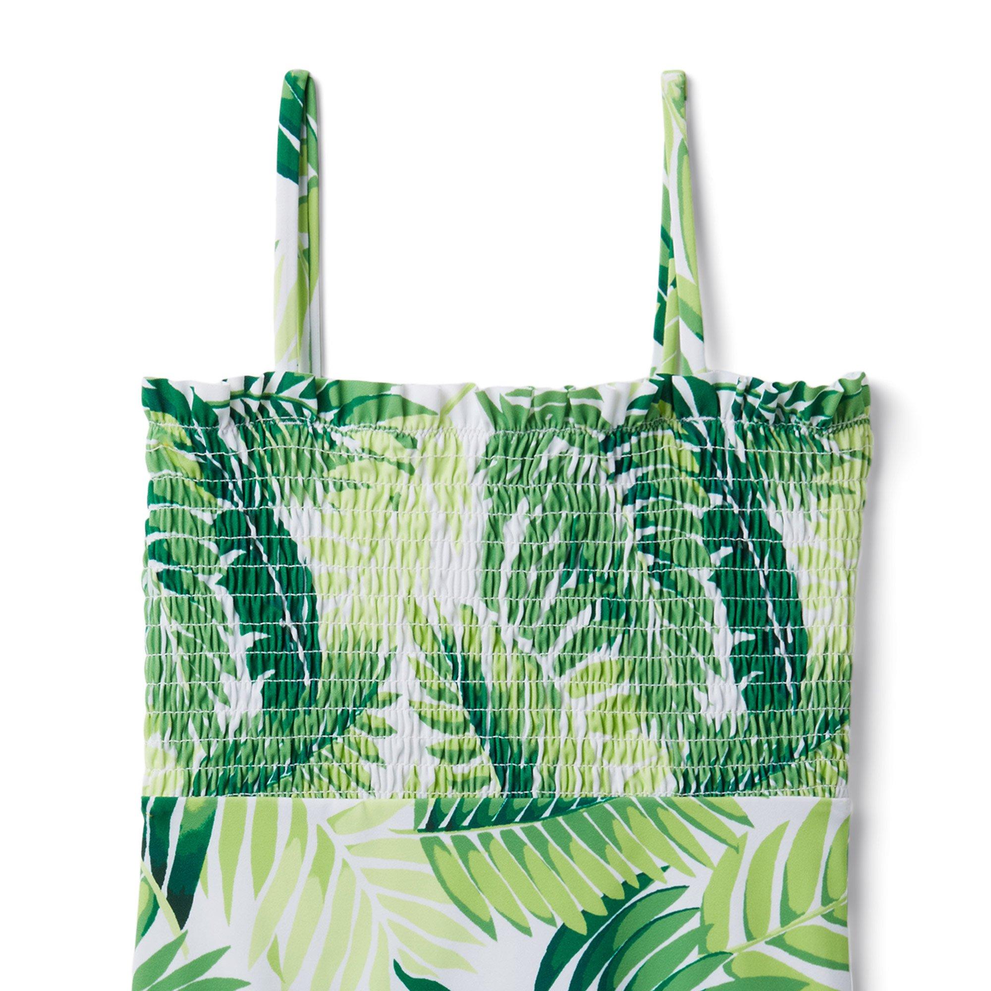 Palm Leaf Smocked Swimsuit image number 2